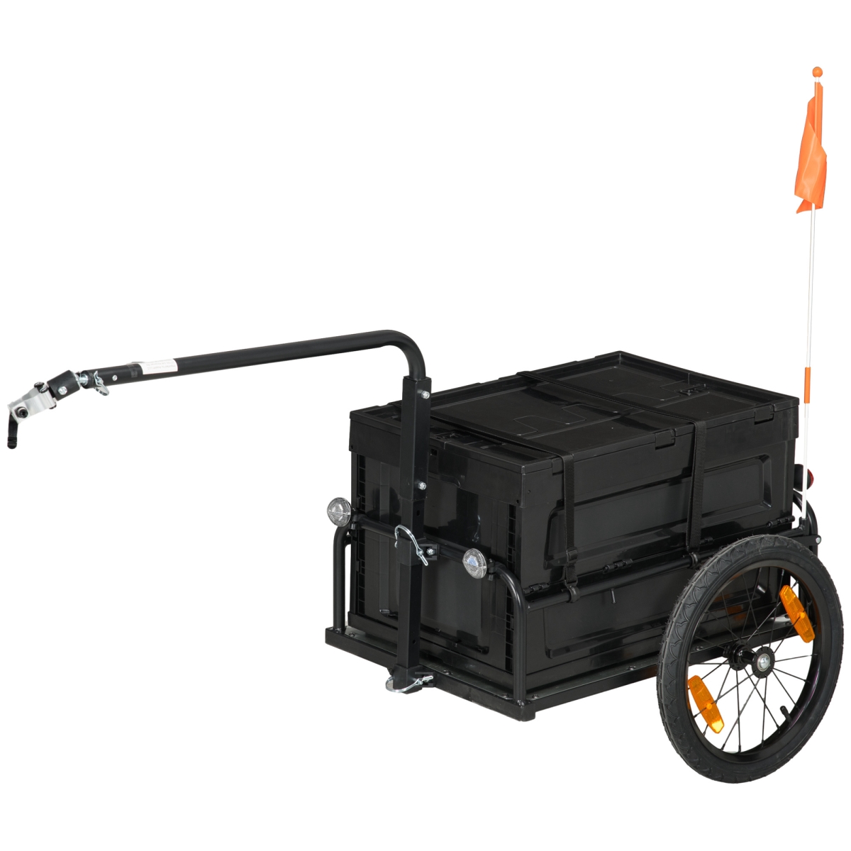 Picture of 212 Main B71-061V01BK Trailer for Bike&#44; Bicycle Cargo Trailer with Removable Storage Box & Folding Frame&#44; Steel Bottom
