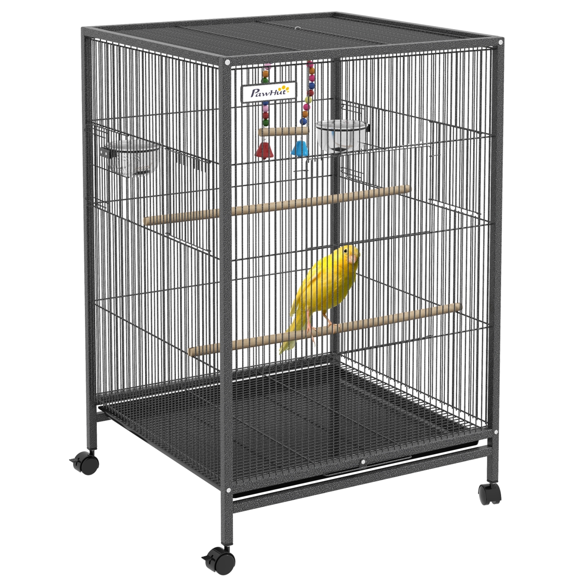 Picture of 212 Main D10-092V00CG PawHut Metal Bird Cage with Stand for Parrots&#44; Lovebirds&#44; Finches&#44; Gray