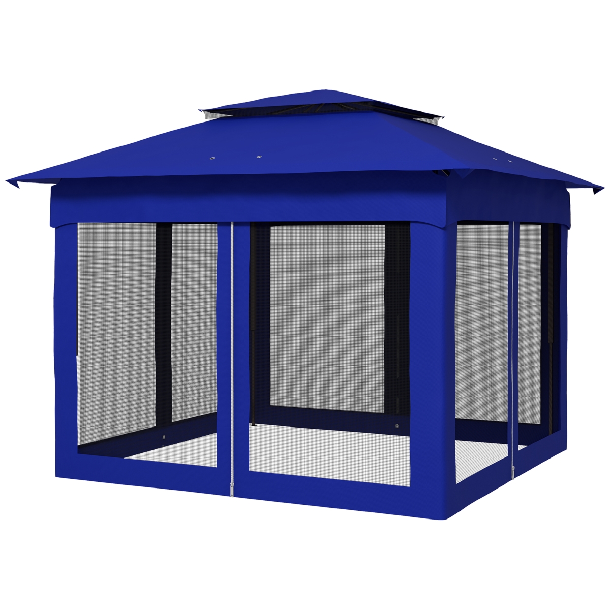Picture of 212 Main 840-166V00BU Outsunny 11 x 11 ft. Pop-Up Canopy Gazebo Outdoor Patio Event Tent with Zipper Netting&#44; Carry Bag&#44; UV Protection for Backyard & Garden - Blue