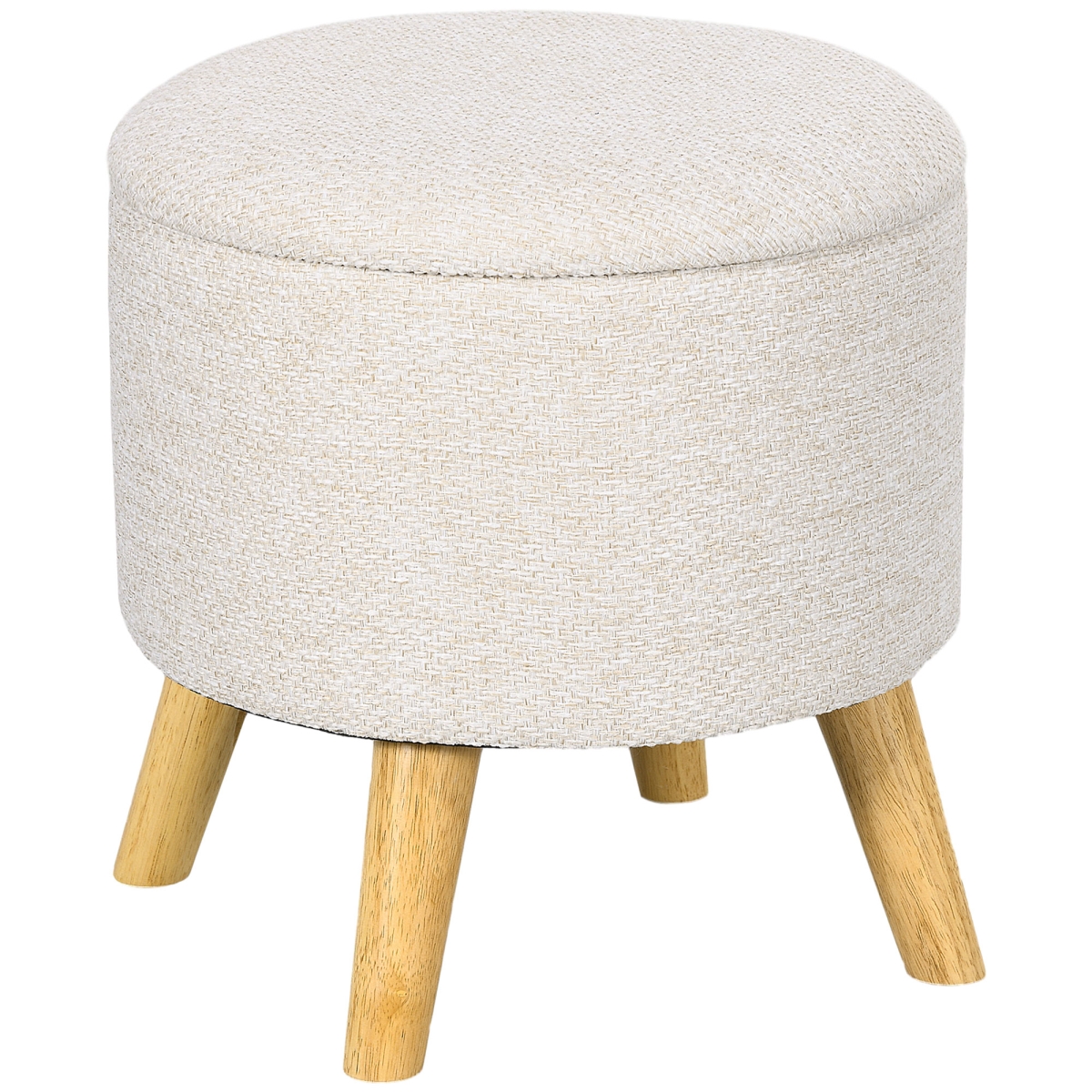 Picture of 212 Main 838-437V00CW Homcom Linen Upholstered Round Storage Ottoman