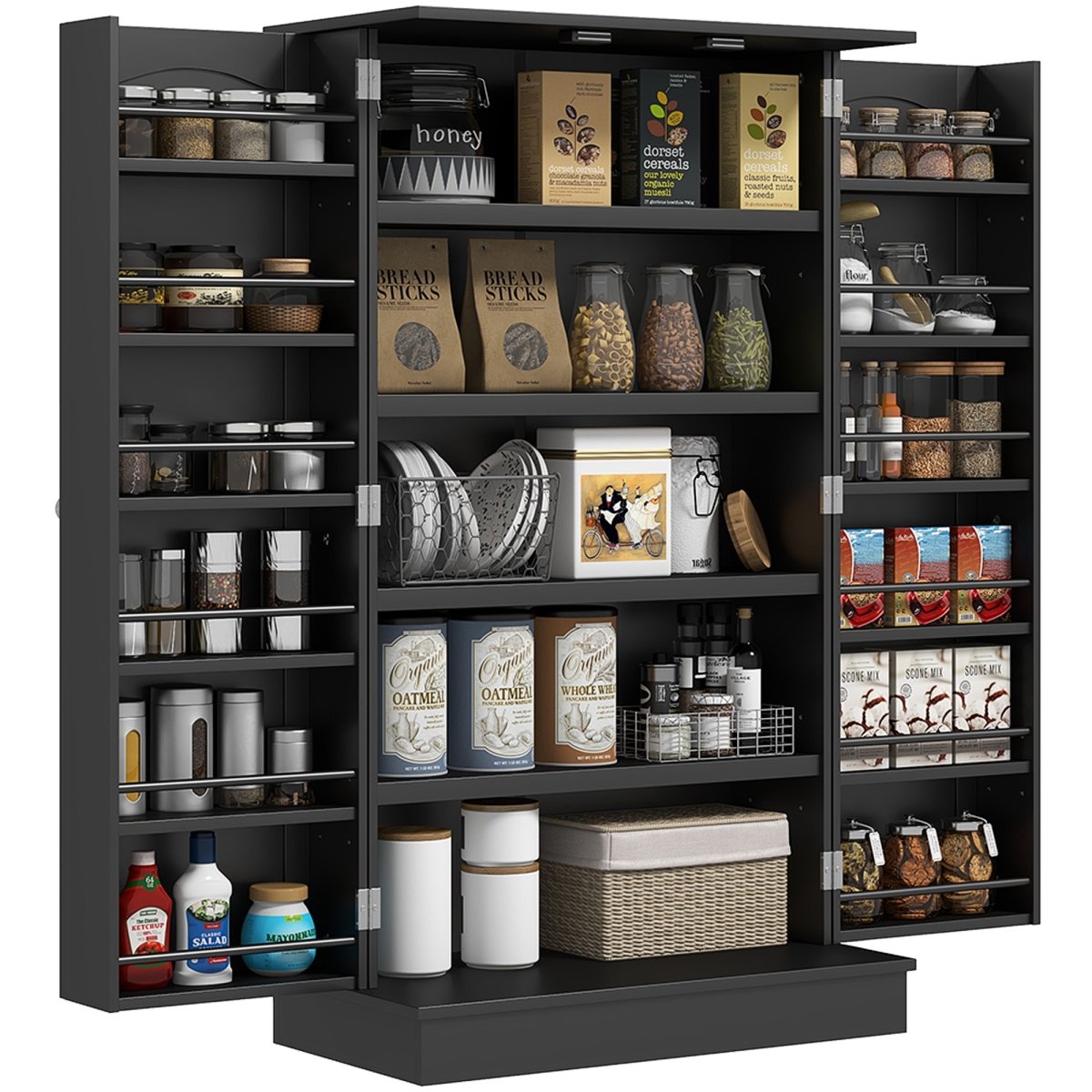Picture of 212 Main 83A-037V81BK Homcom Freestanding Kitchen Pantry Cabinet - Black