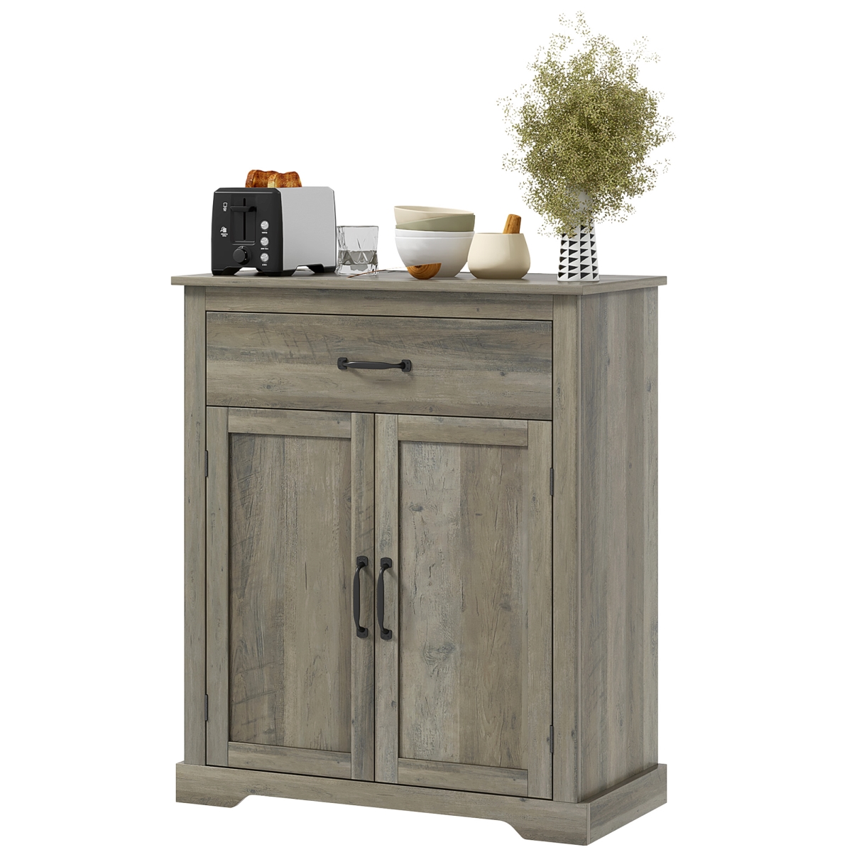 Picture of 212 Main 839-987V80GY Homcom Sideboard Buffet Table with Drawer&#44; Storage Cabinet with Double Doors & Adjustable Shelf - Gray