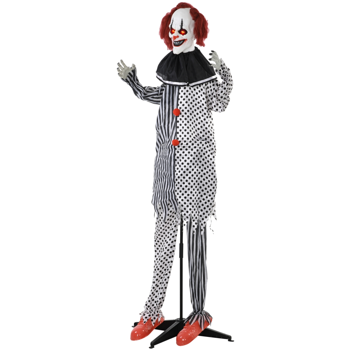 Picture of 212 Main 844-857V00WT Homcom 6 ft. Clown Animatronic Red Haired Life Size Outdoor Halloween Decoration with Motion Activated Sound & Light Up Eyes