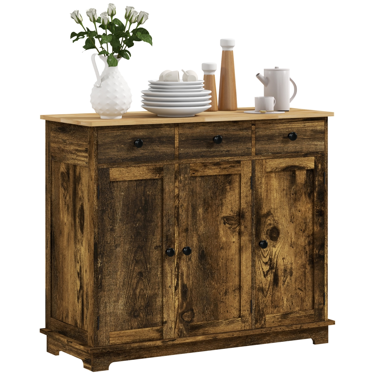 Picture of 212 Main 835-511V80RB Homcom 40 in. Storage Cabinet Sideboard&#44; Large Kitchen Buffet Table with Muti Drawers & Adjustable Shelf - Brown