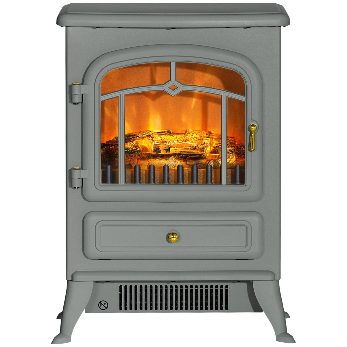 Picture of 212 Main 820-037V80GY Homcom 16 in. Electric Freestanding Fireplace&#44; 750 & 1500W Indoor Fireplace Stove Heater with 3D Flame Effect for Home - Gray