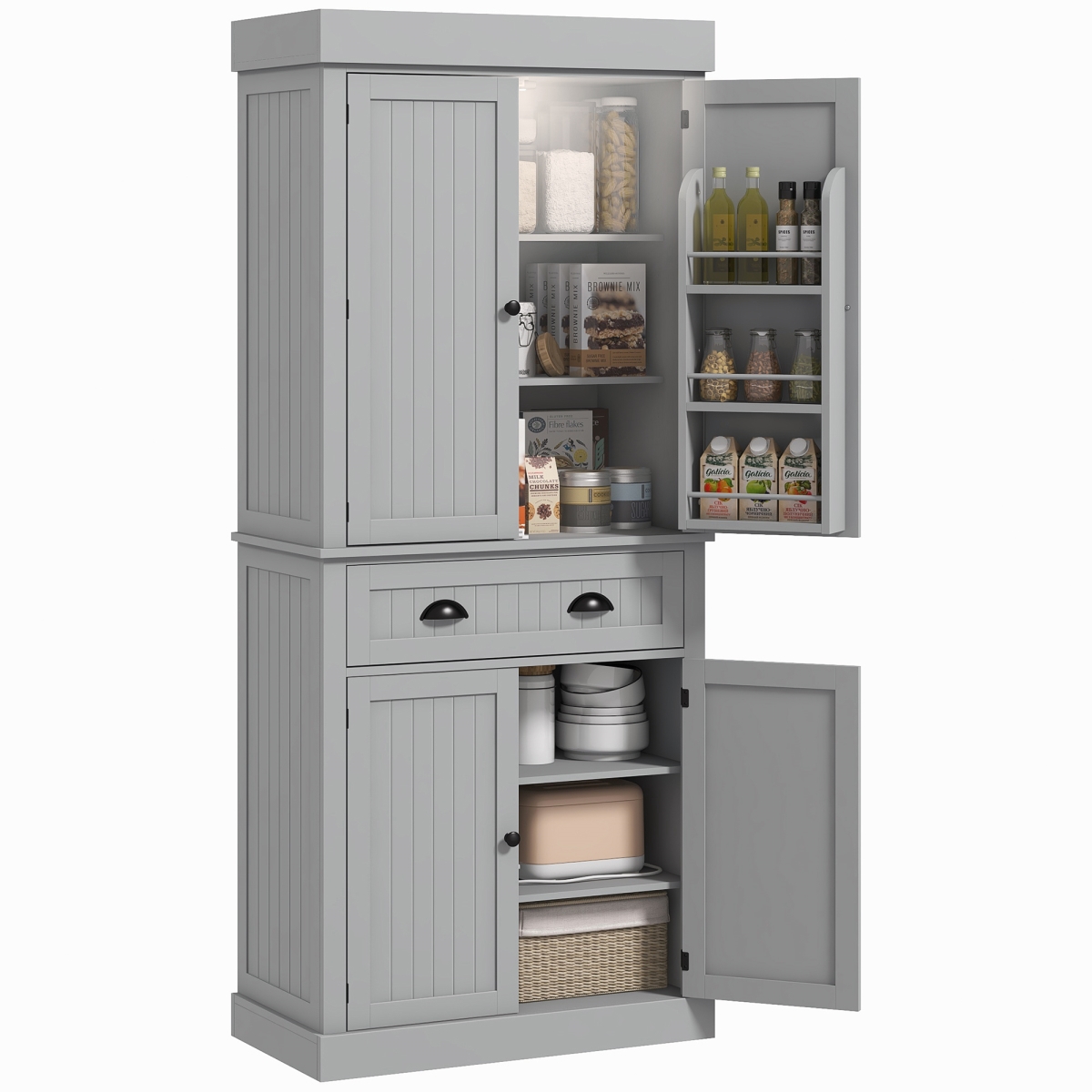 Picture of 212 Main 83A-152V80GY Homcom 71 in. Kitchen Pantry Storage Cabinet - Gray