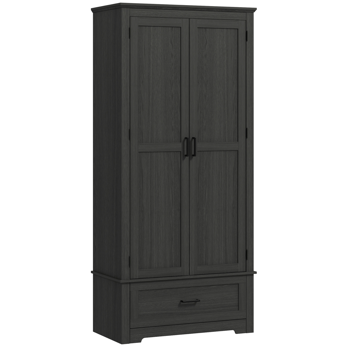 Picture of 212 Main 83A-170V80BK Homcom 69 in. Tall Farmhouse Kitchen Pantry Storage Cabinet with 2 Doors&#44; Drawer & Adjustable Shelves for Dining Room - Black