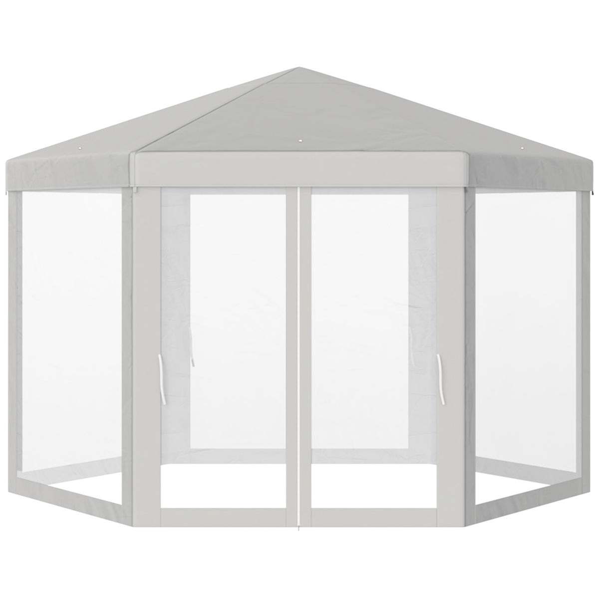 Picture of 212 Main 84C-044CW Outsunny Hexagonal Outdoor Oasis 13 ft. Cream Party Tent with Mesh Screen Walls for Events