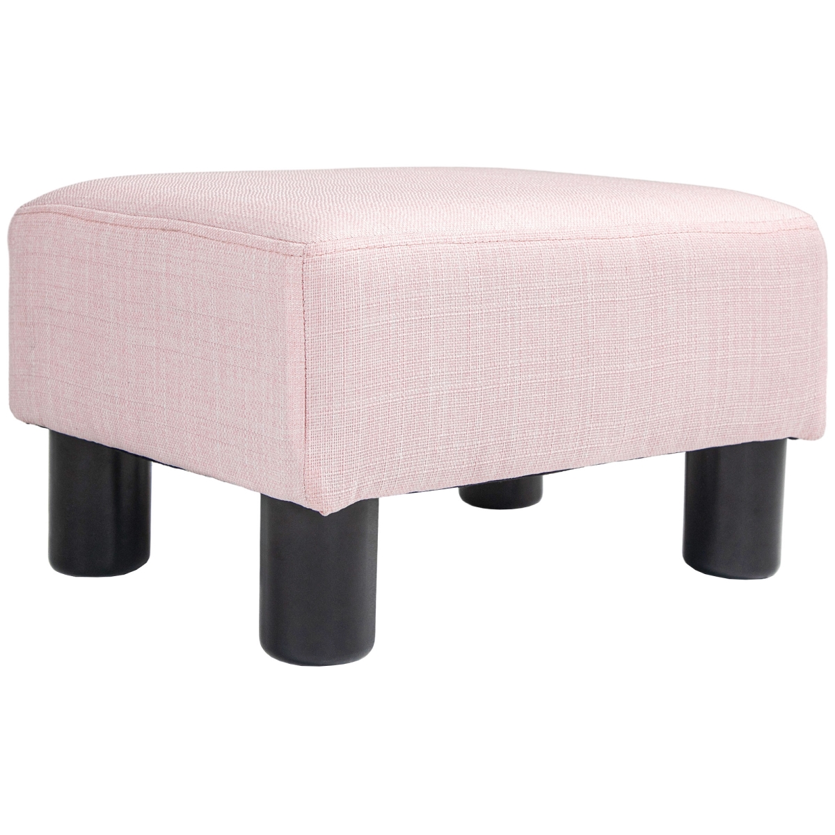 Picture of 212 Main 833-666V80PK Homcom Small Ottoman Foot Rest&#44; Foot Stool with Linen Fabric Upholstery & Plastic Legs&#44; Cube Ottoman - Pink