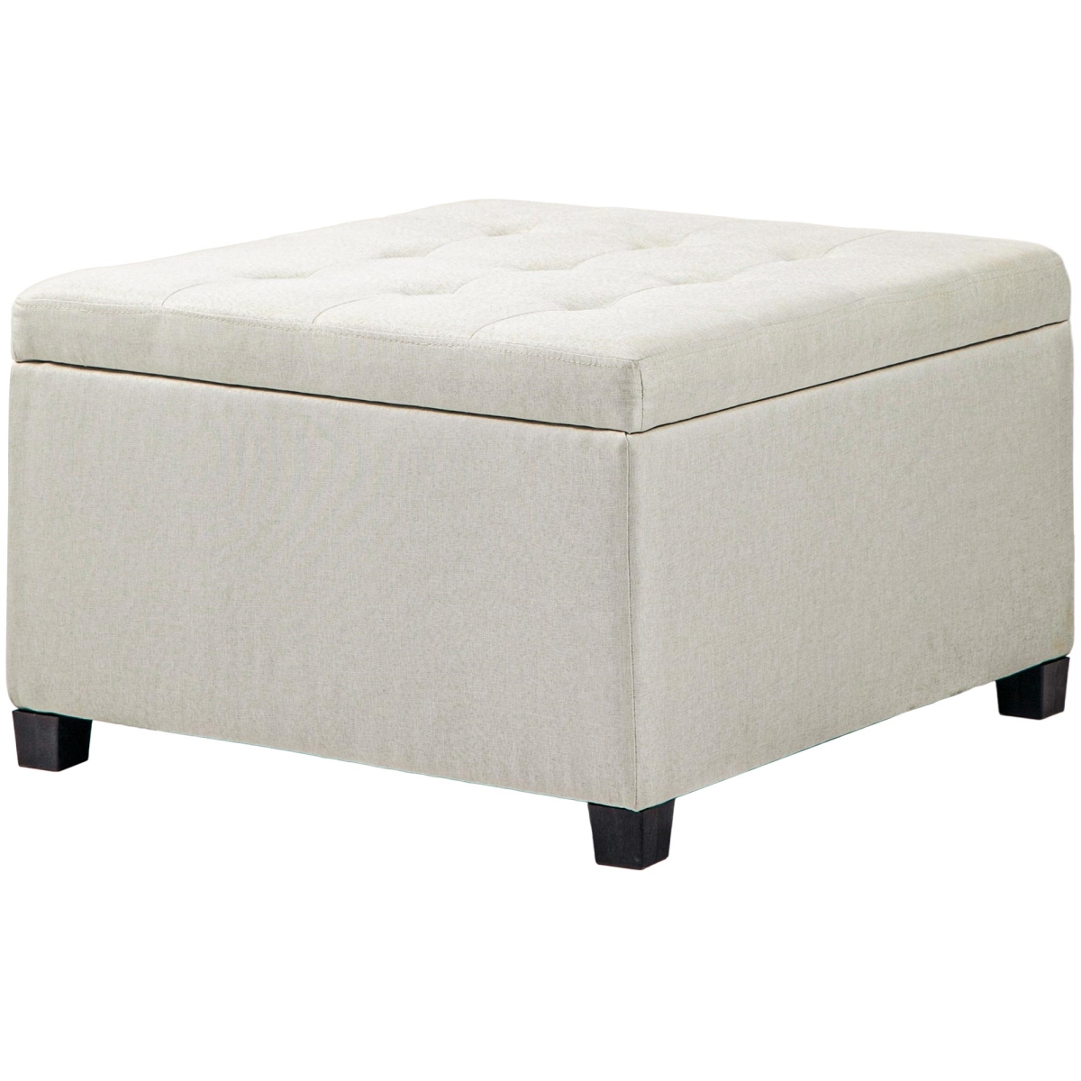 Picture of 212 Main 839-008V80BG Homcom Round Storage Ottoman Bench&#44; Button Tufted Ottoman with Flip Top for Living Room&#44; Entryway & Bedroom - Beige