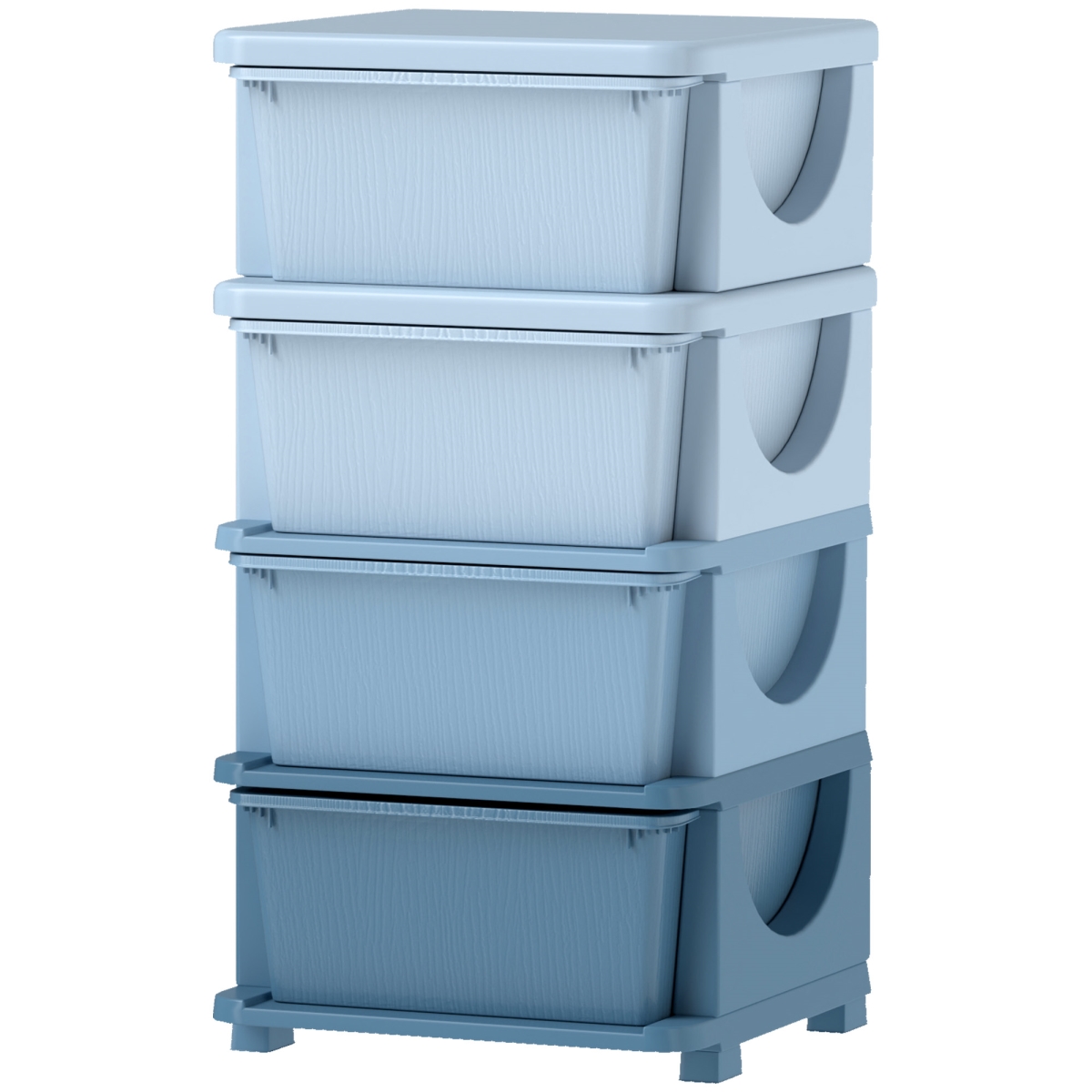 Picture of 212 Main 311-023V01BU Qaba 30 in. 4 Tier Kids Storage Unit Dresser Tower with 4 Drawers - Blue