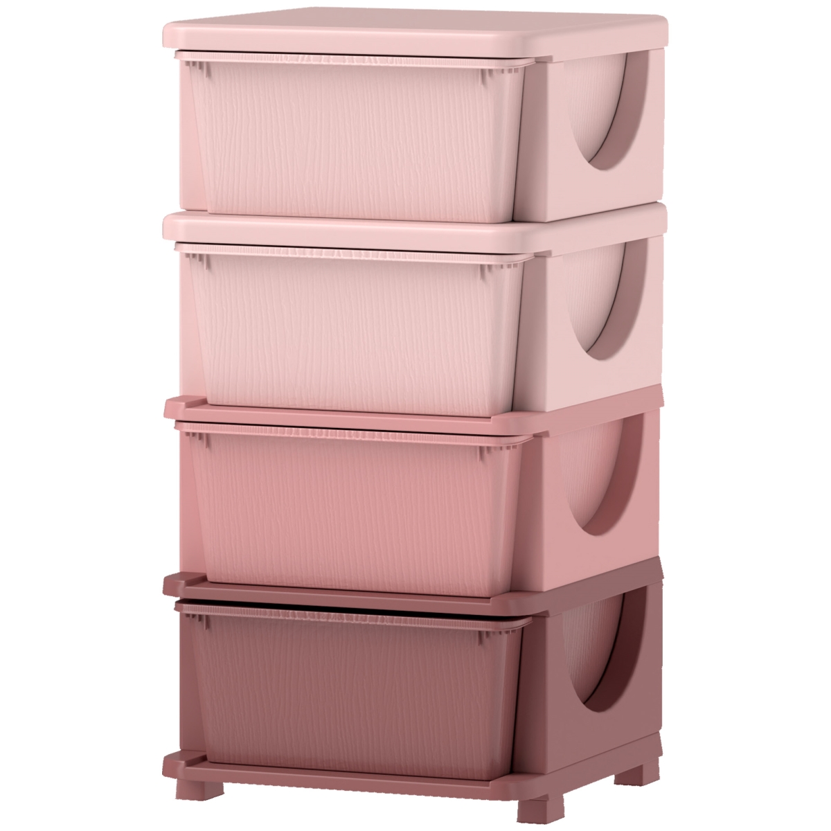Picture of 212 Main 311-023V01PK Qaba 30 in. 4 Tier Kids Storage Unit Dresser Tower with 4 Drawers - Pink