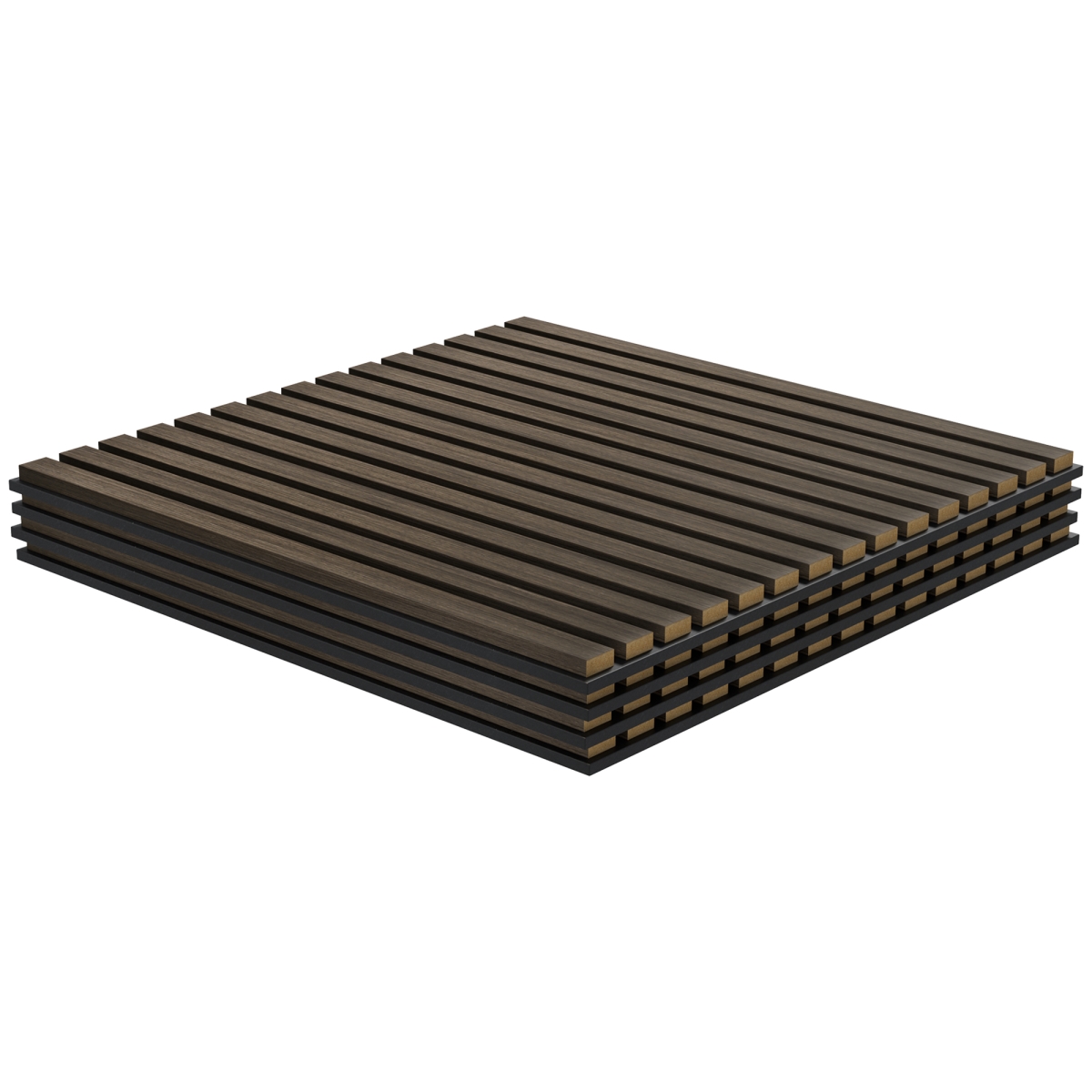 830-834V80WN Homcom Acoustic Panels 24 x 24 in. Brown Wood Panels, Sound Absorbing, Slat Wall for Wall Decor - Pack of 4
