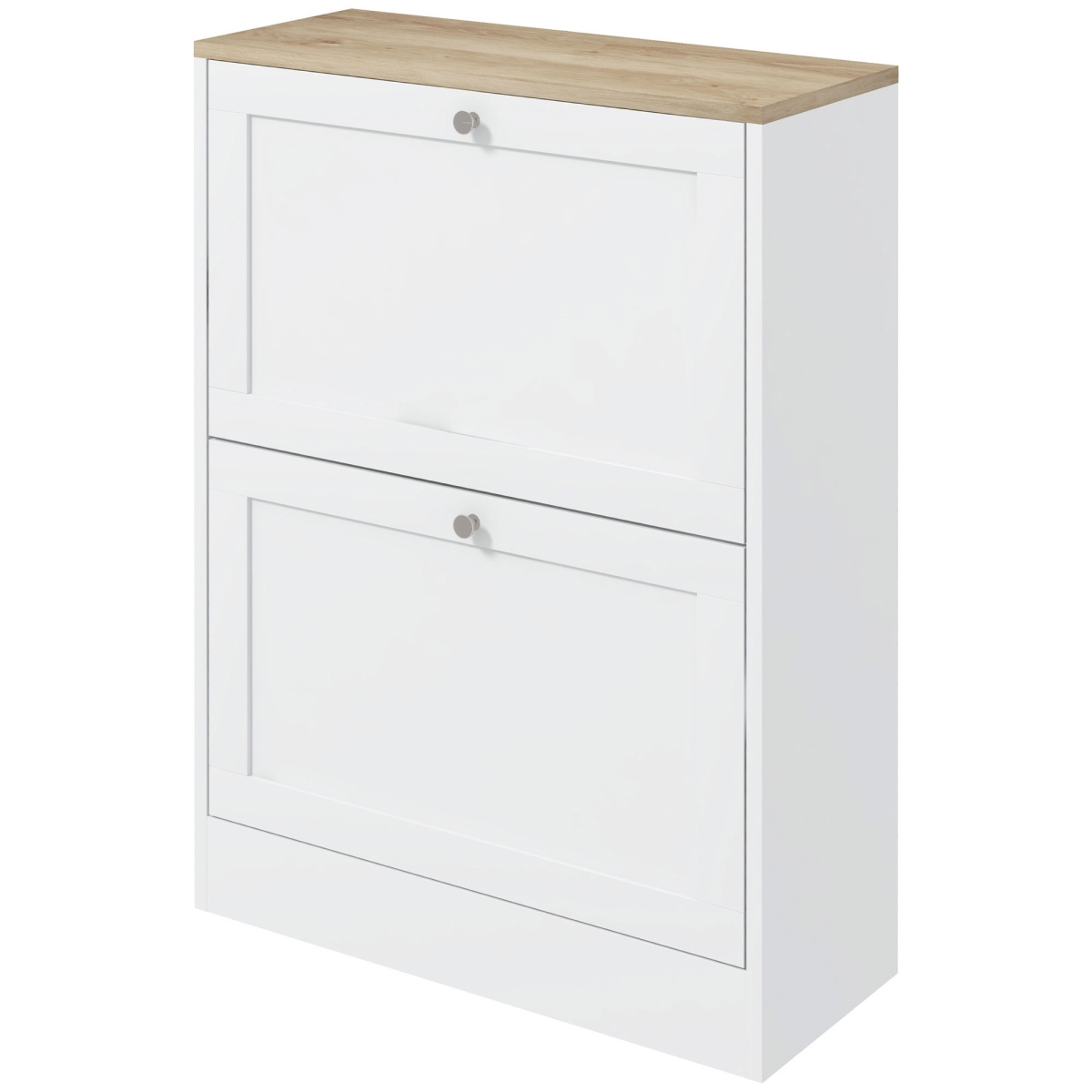 837-516V80WT Homcom Slim Shoe Storage Cabinet, Modern Shoe Cabinet with 2 Flip Drawers & Adjustable Shelves for 12 Pairs - White