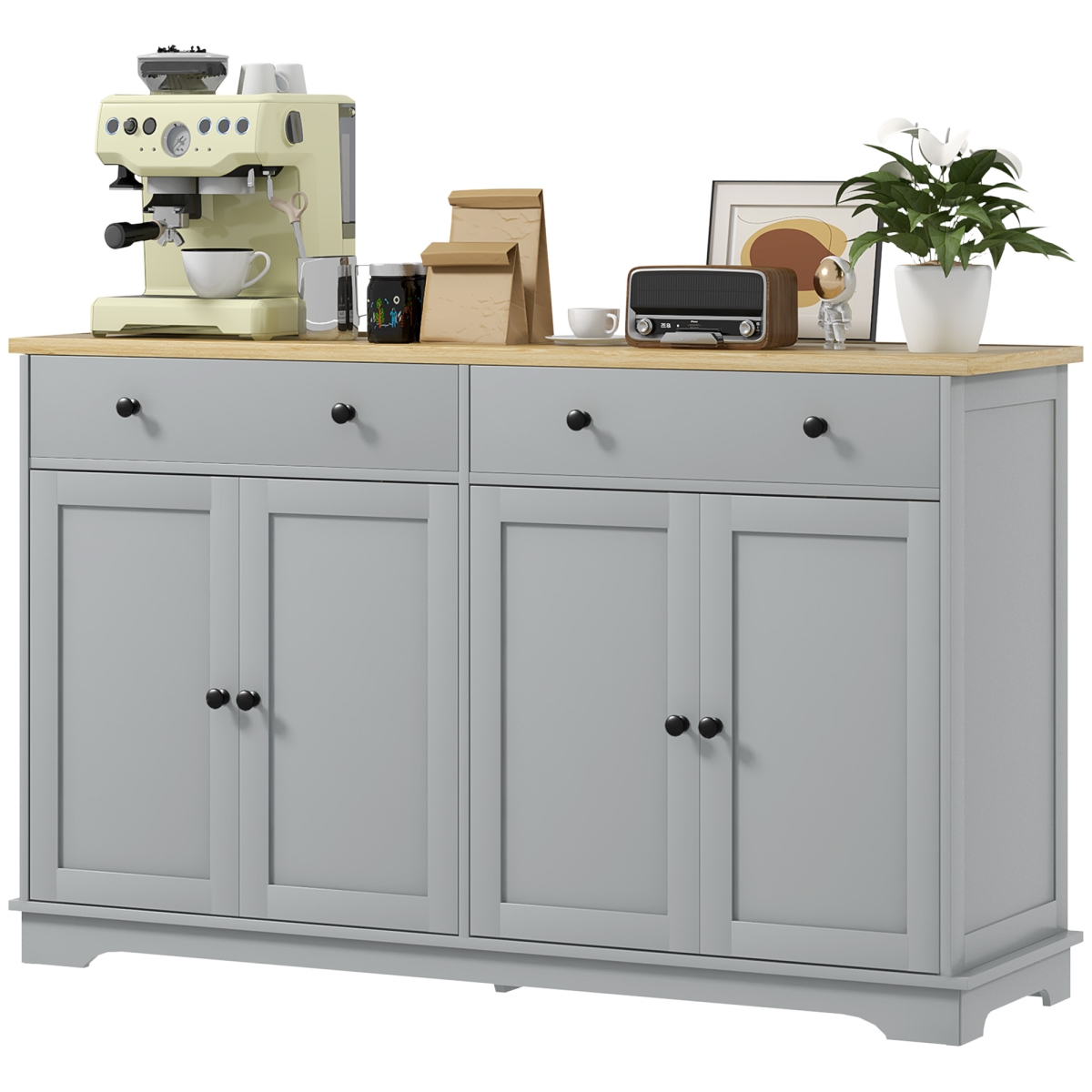 Picture of 212 Main 83B-041V80GY Homcom Modern Sideboard&#44; Buffet Cabinet with Storage Drawers - Gray