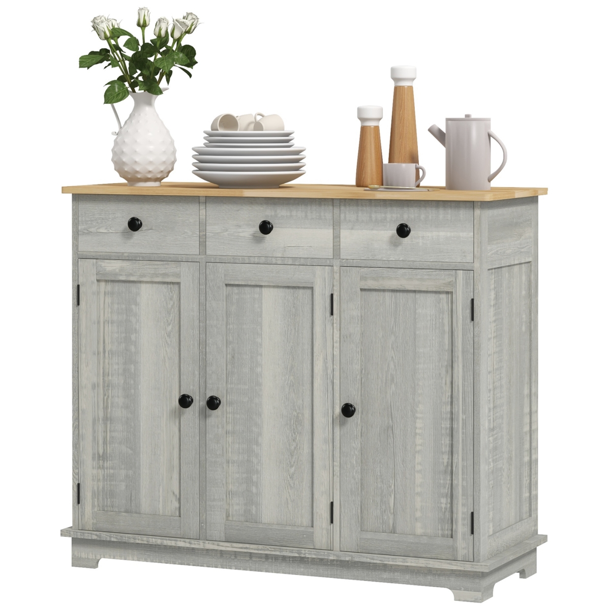 Picture of 212 Main 835-511V80LG Homcom Kitchen Storage Cabinet - Light Gray