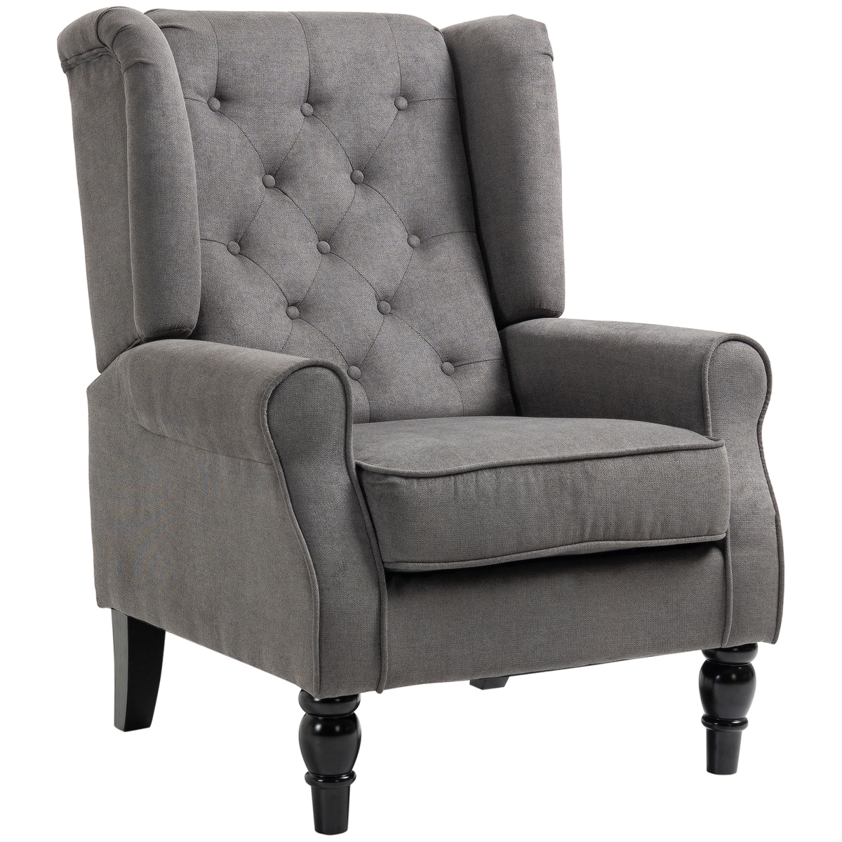 Picture of 212 Main 833-695CG Homcom Button-Tufted Accent Chair - Dark Gray