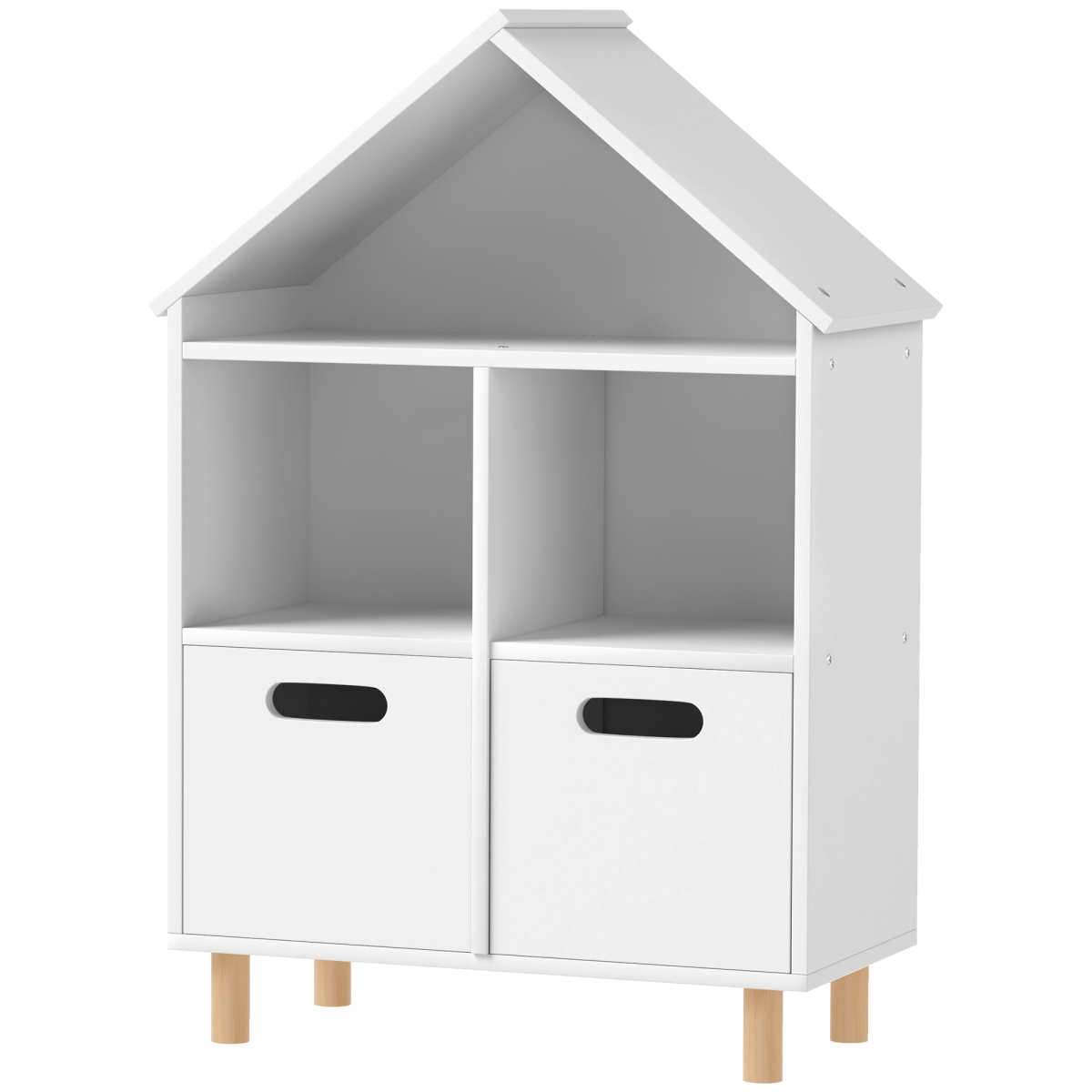 Picture of 212 Main 311-094V80WT Qaba 3 Tier Kids Bookshelf with Two Drawers - White