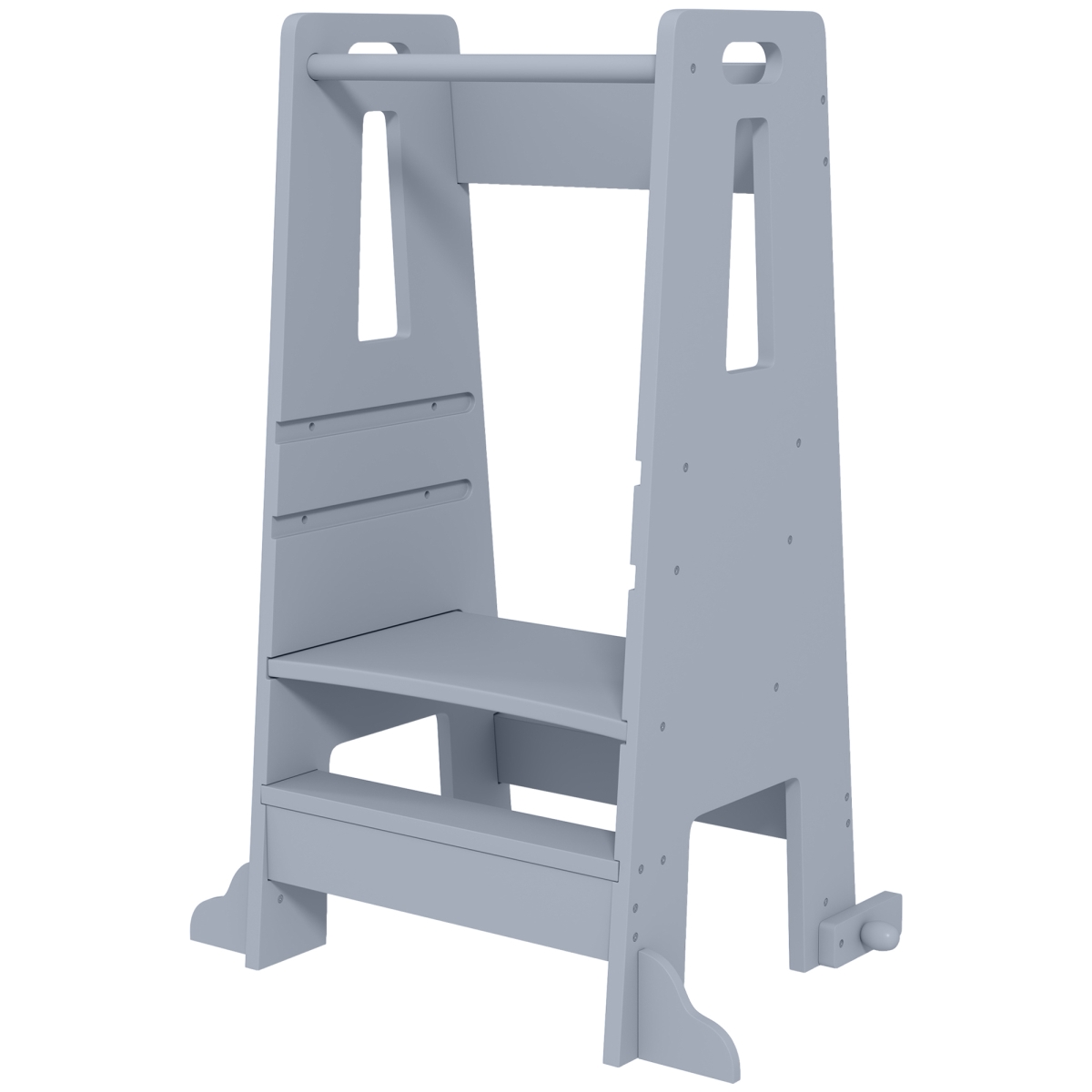 Picture of 212 Main 315-003V80GY Qaba Height Adjustable Toddler Tower with Safety Rail - Gray