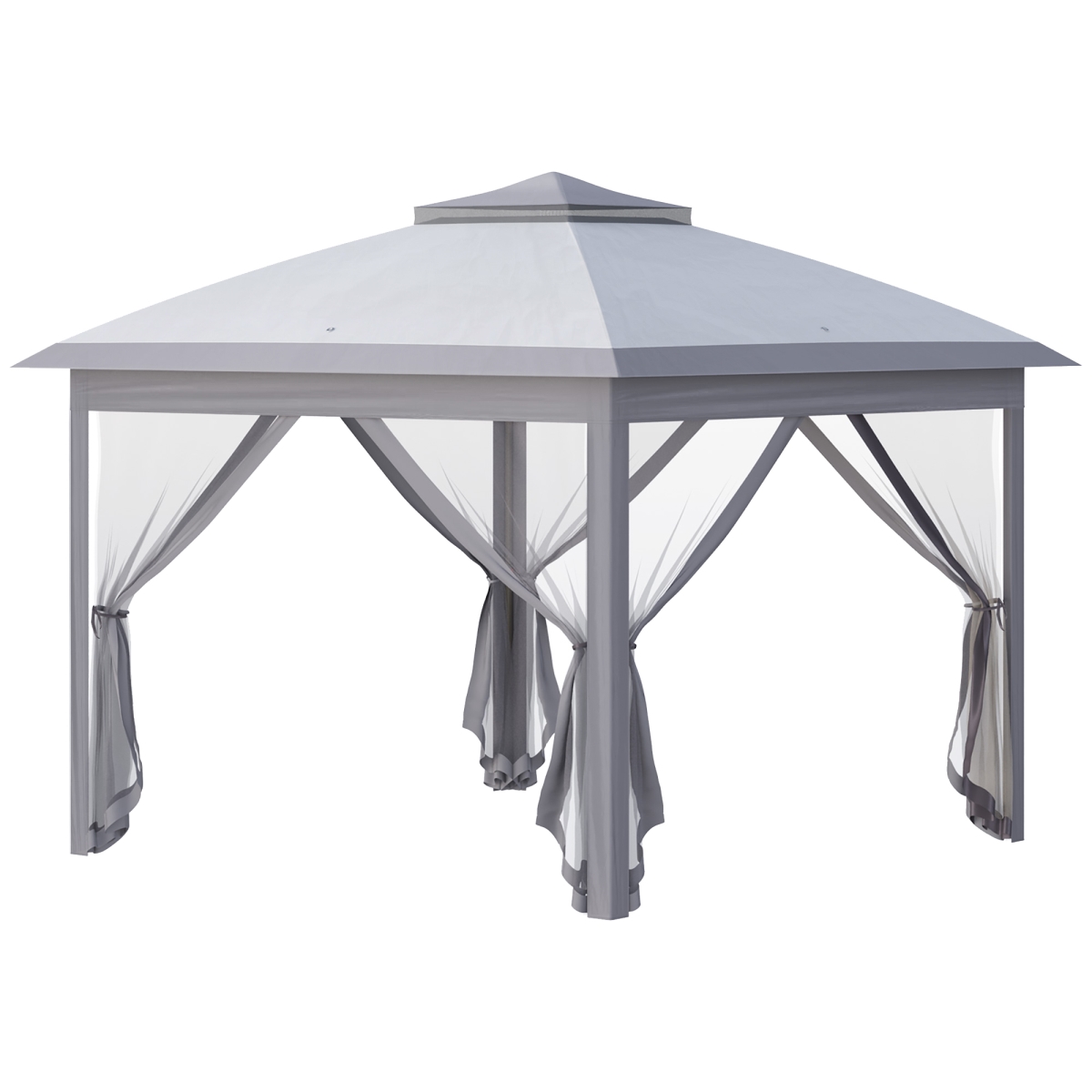 Picture of 212 Main 84C-300V01GY Outsunny 12 x 12 ft. Pop Up Canopy with Height Adjustable & Carrying Bag&#44; Foldable Canopy Tent with Netting Sidewalls - Gray