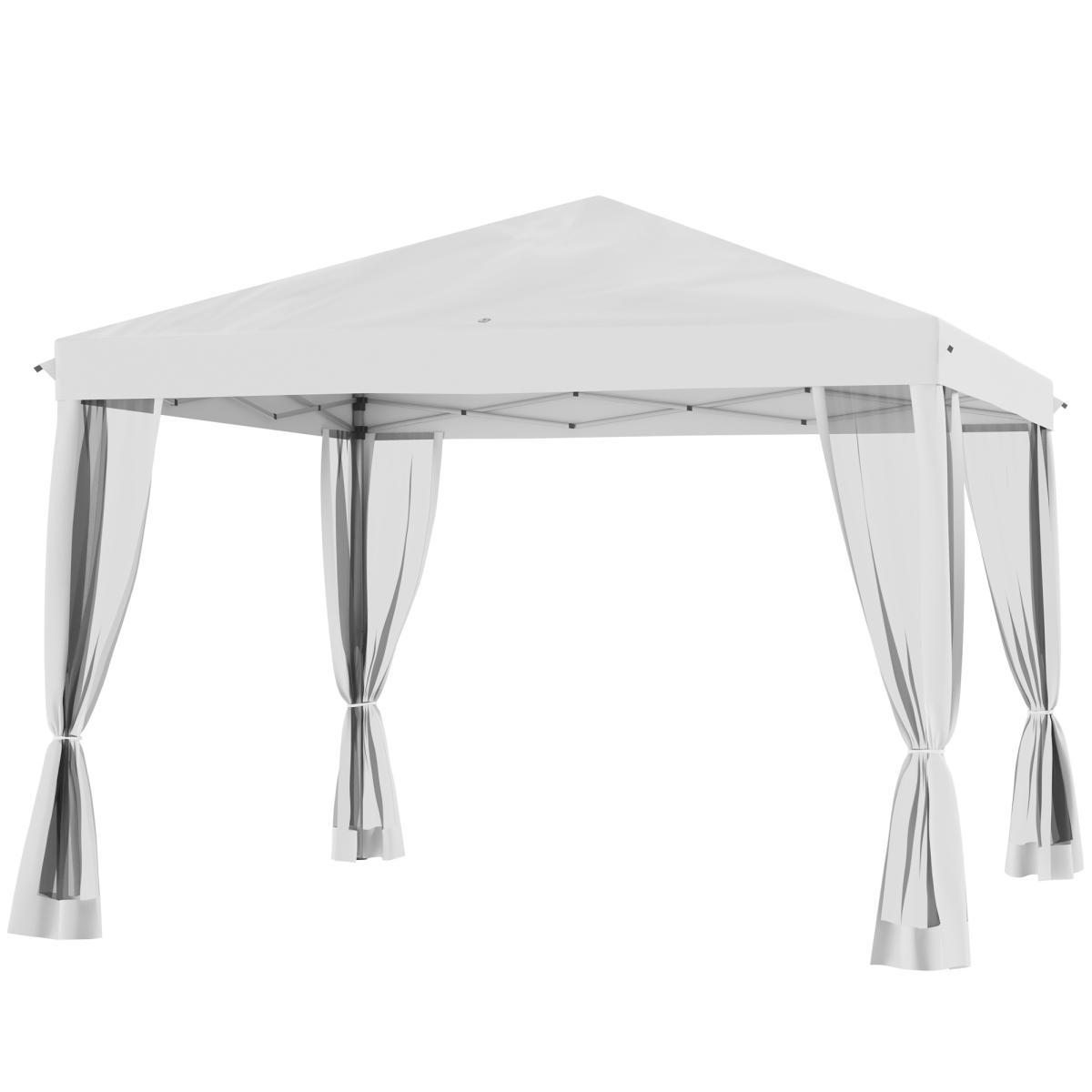 Picture of 212 Main 840-014V01CW Outsunny 10 x 10 ft. Pop-Up Outdoor Canopy with Sidewalls & Mesh Walls - Cream White