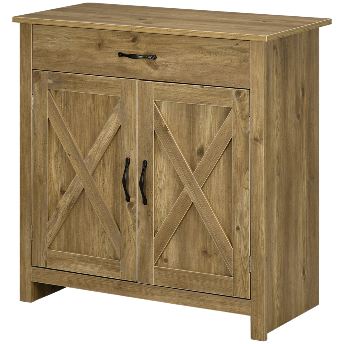 Picture of 212 Main 835-468V80ND Homcom Farmhouse Sideboard&#44; Kitchen Buffet Cabinet with Barn Doors - Natural Wood