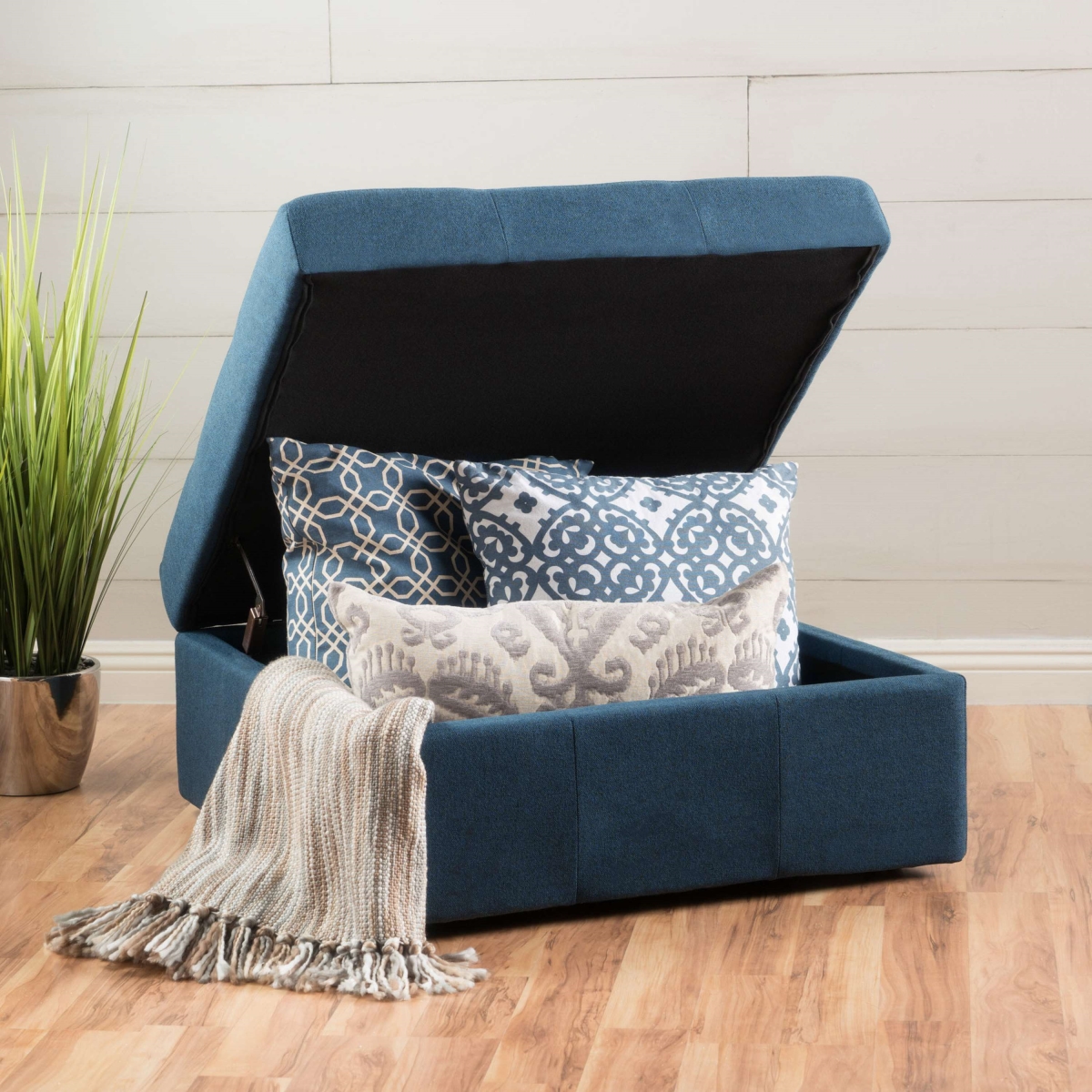 Picture of 212 Main F-NHA-5306800NBL Storage Ottoman - 31 x 31 x 15.25 in. - Navy Blue