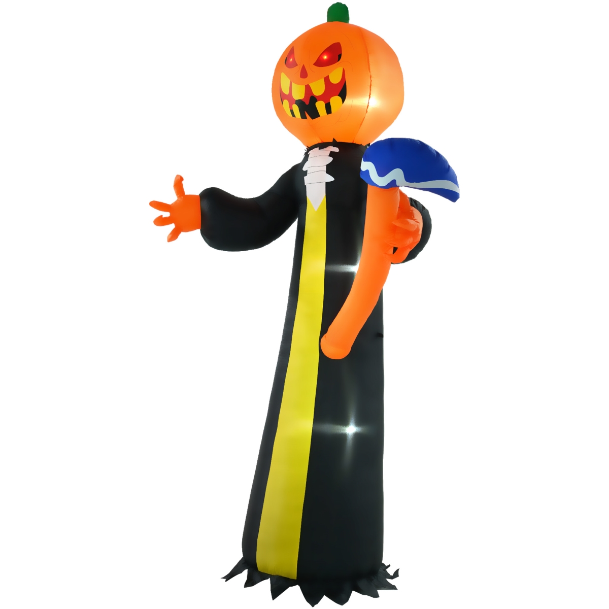 Picture of 212 Main 844-883V80BK Homcom 10 ft. Inflatable Halloween Pumpkin Head Ghost with Hammer Blow Up LED Display for Garden Indoor Outdoor