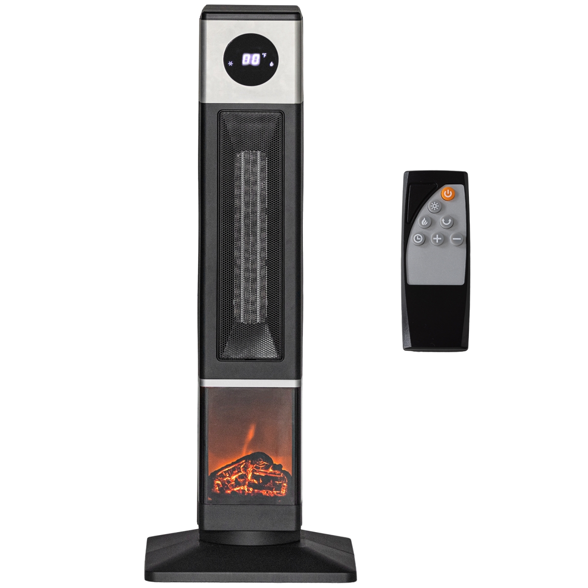 Picture of 212 Main 820-412V80BK Homcom 31 in. Electric Freestanding Fireplace with Oscillation&#44; Remote Control & 12H Timer for Indoors&#44; 1400W - Black