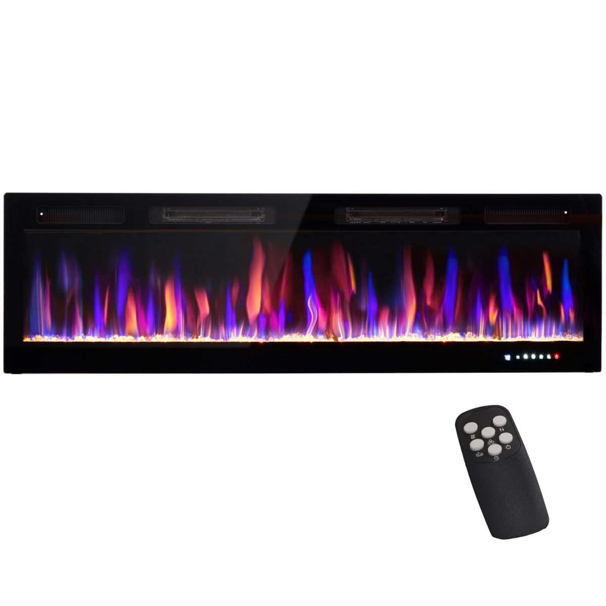 Picture of 212 Main 820-416V83BK Homcom 60 in. Electric Log Fire Place&#44; 1500W Ultra-thin Wood Burner&#44; Wall Mounted Thermostat with Remote Control & Adjustable Flame - Black