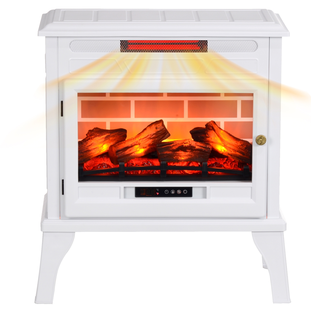 Picture of 212 Main 820-414V80WT Homcom 24 in. Electric Fireplace Stove&#44; 1000W & 1500W Electric Freestanding Fireplace with Overheat Protection&#44; Remote Control - White