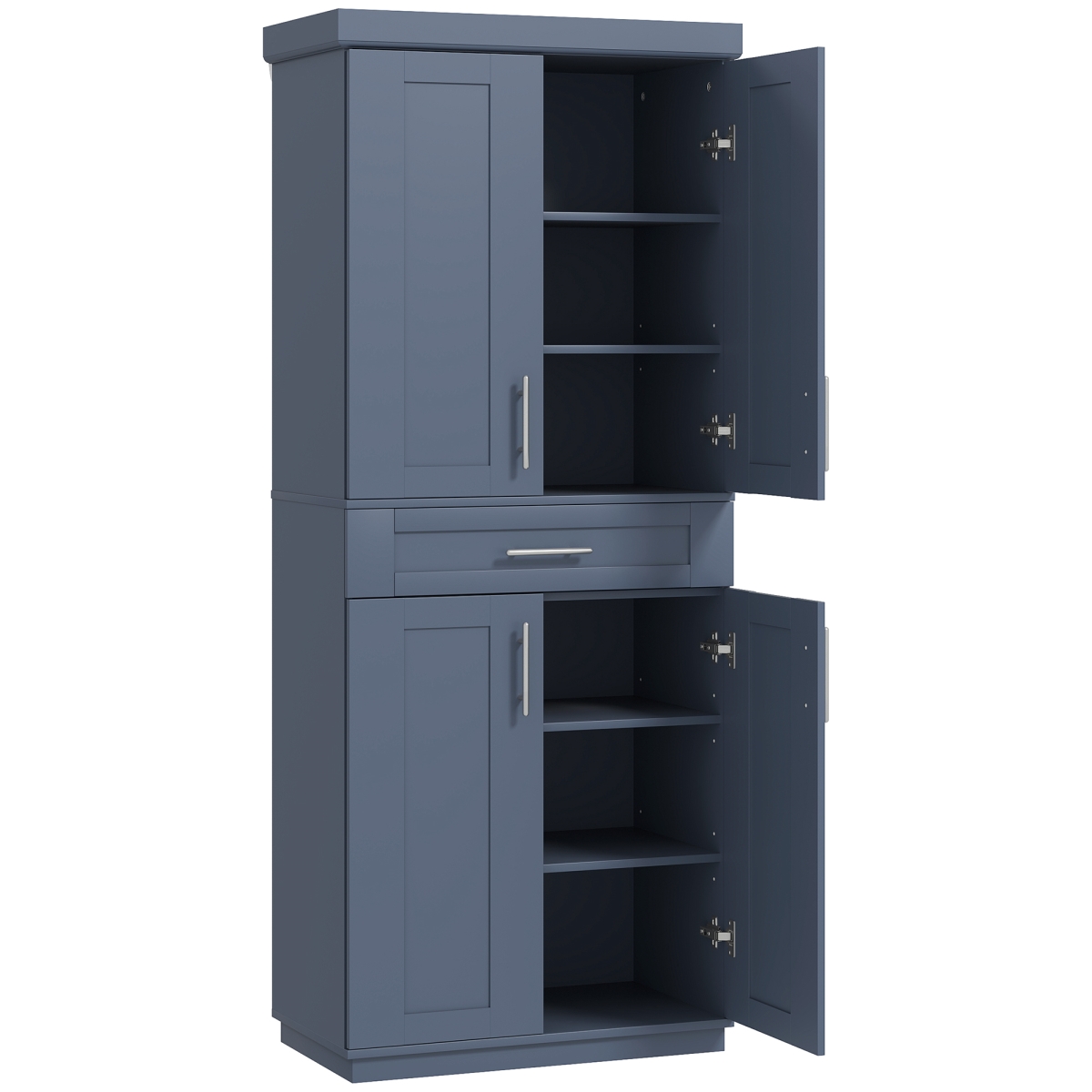 Picture of 212 Main 835-216V80NU Homcom Modern Kitchen Pantry Freestanding Cabinet Cupboard with Doors & Drawer&#44; Adjustable Shelving&#44; Navy Blue