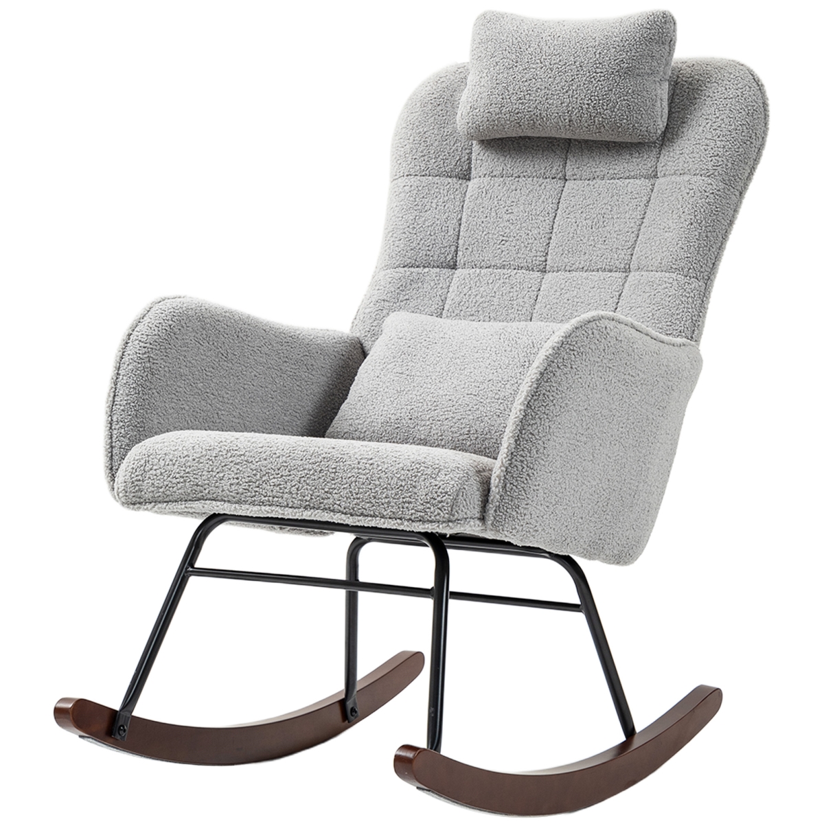Picture of 212 Main 83B-201V00LG Homcom Nursery Rocking Chair with Headrest - Light Gray