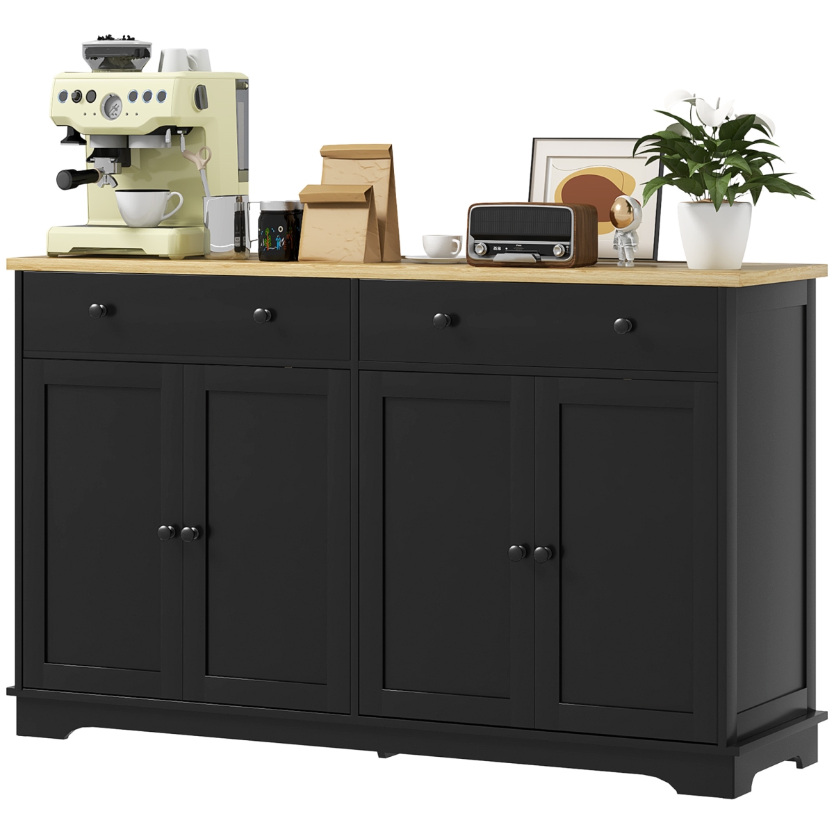 Picture of 212 Main 83B-041V80BK Homcom Modern Sideboard&#44; Accent Kitchen Buffet Cabinet with Storage Drawers & Adjustable Shelves for Dining&#44; Entryway - Black