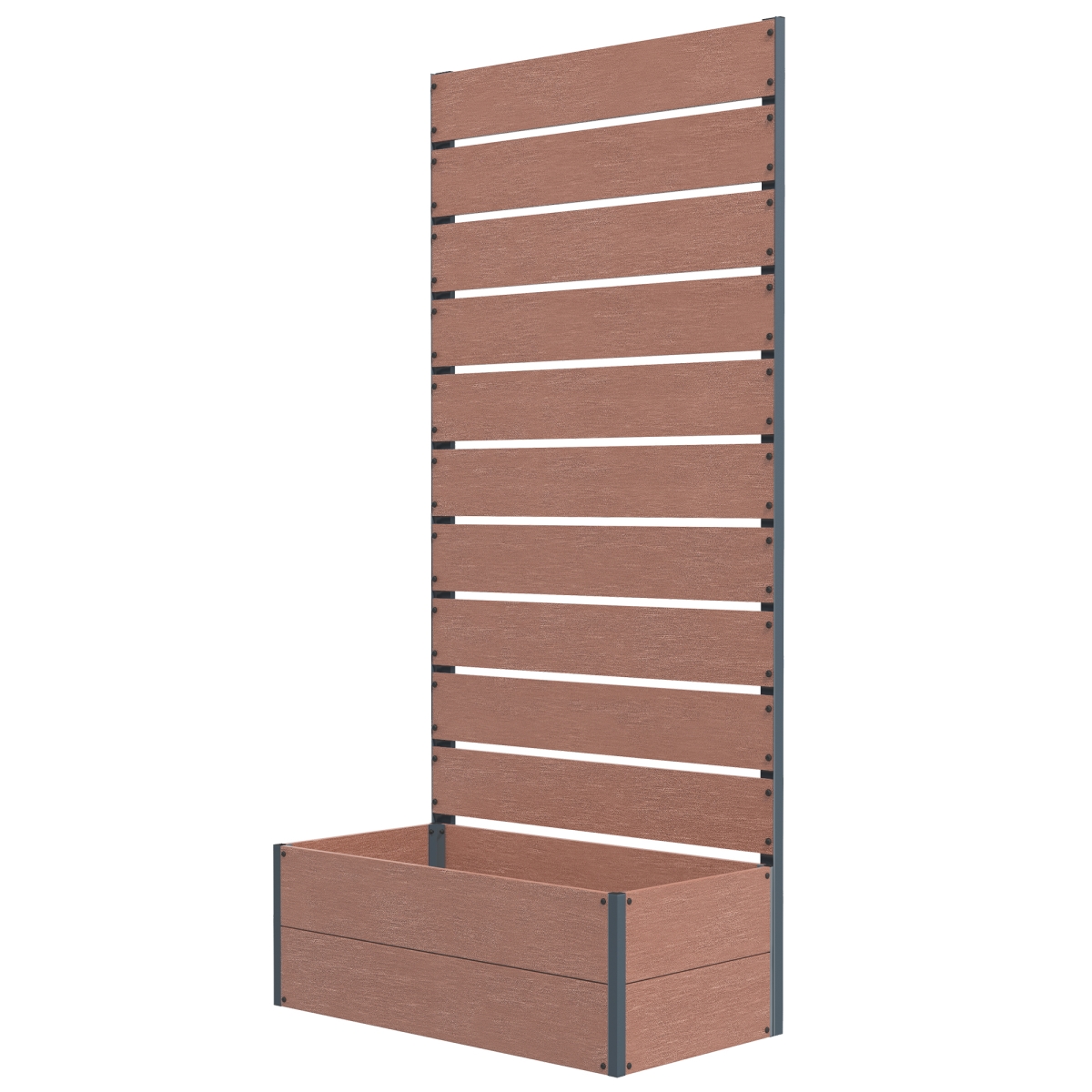 Outsunny Trellis Planter for Climbing Plants, Raised Garden Bed with Trellis, Planter Box for Outdoor, 28.25 x 15 x 59 in. - Brown
