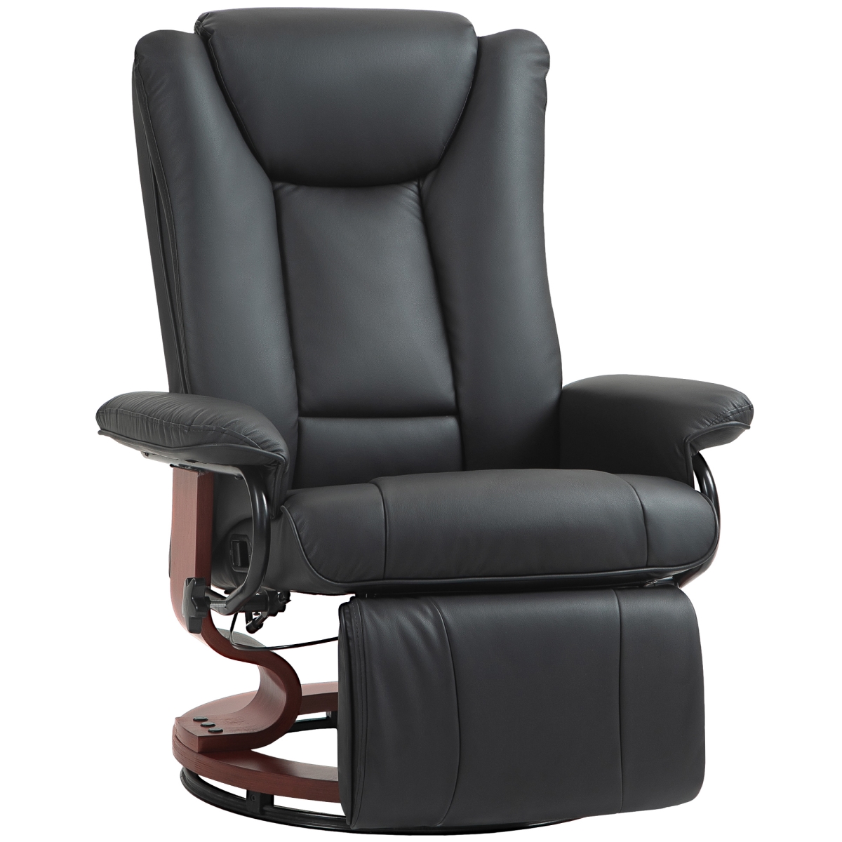 Picture of 212 Main 839-964V80BK Homcom Modern Recliner Chair&#44; PU Leather Swivel Recliner Chair with Footrest for Living Room - Black