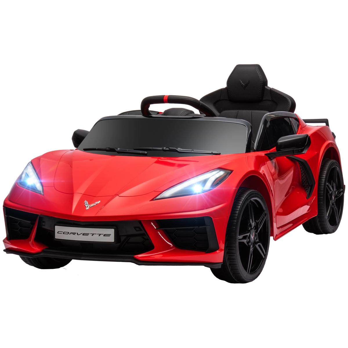 Picture of 212 Main 370-315V80RD Qaba Chevrolet Corvette Licensed 12V Kids Electric Car - Red