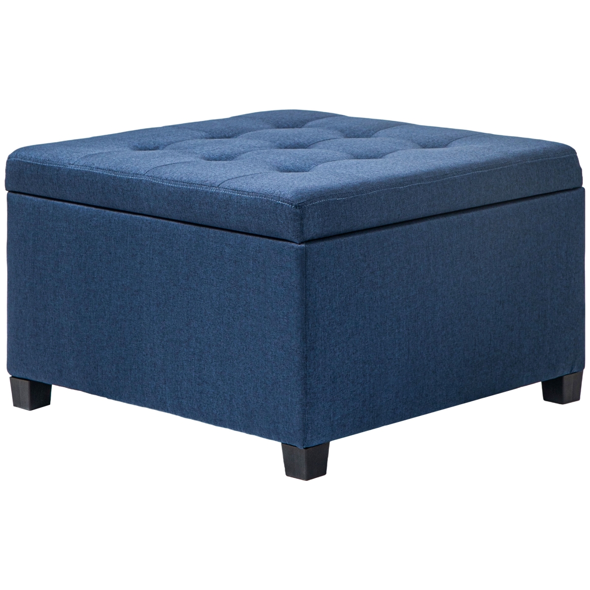Picture of 212 Main 839-008V80BU Homcom Round Storage Ottoman Bench&#44; Button Tufted Ottoman with Flip Top for Living Room&#44; Entryway & Bedroom - Blue