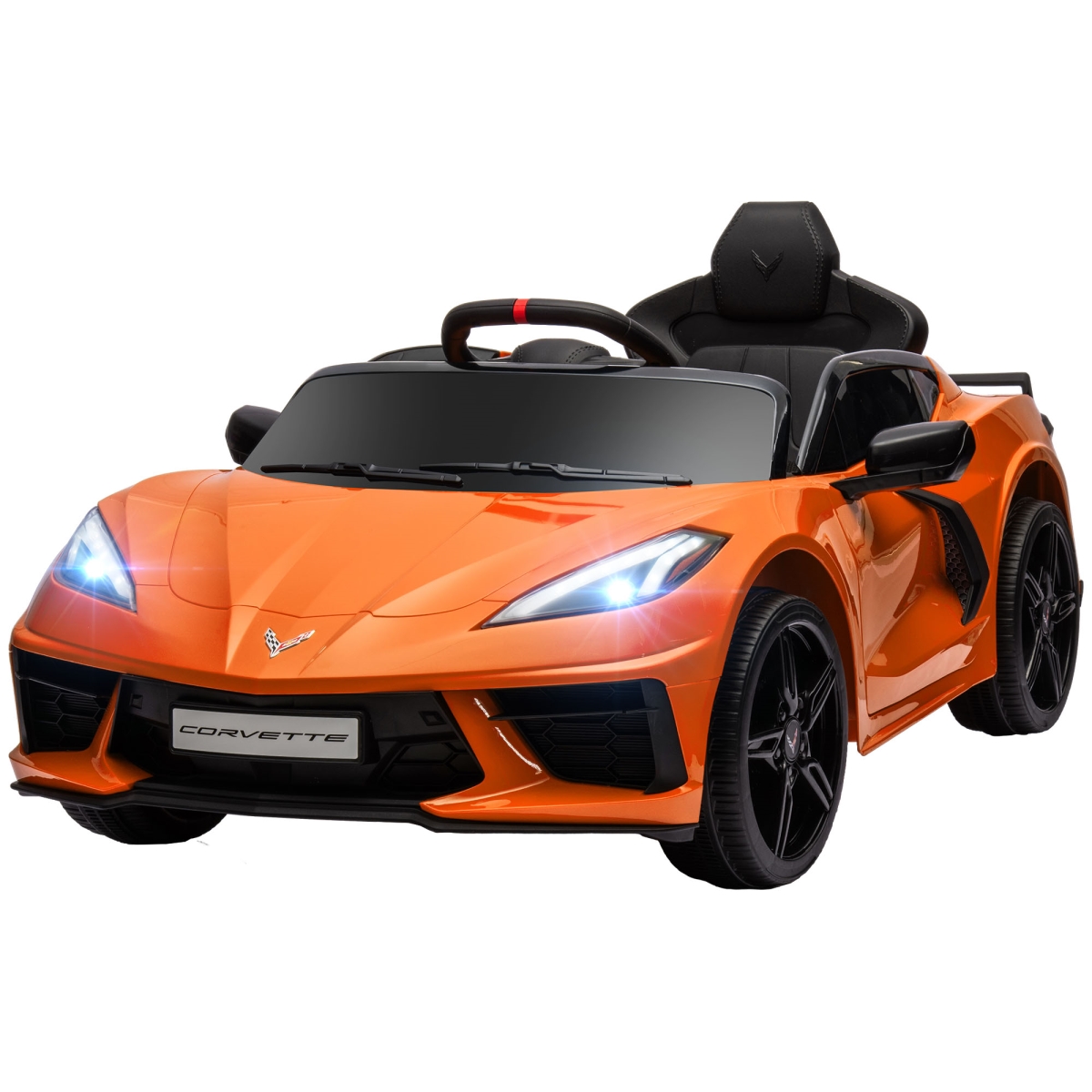 Picture of 212 Main 370-315V80OG Qaba 12V Chevrolet Corvette Licensed Kids Electric Car - Orange