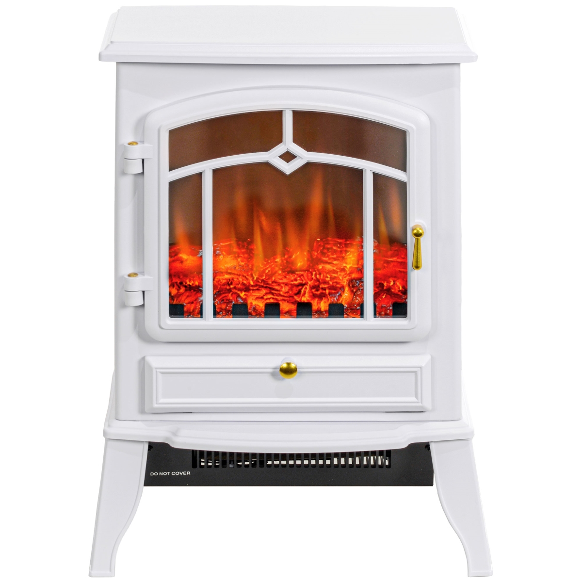 Picture of 212 Main 820-356V80WT Homcom Electric Wood Burner&#44; Compact Fireplace Insert with 3D Flame Effective Adjustable Flame Brightness & Overheat Protection - White