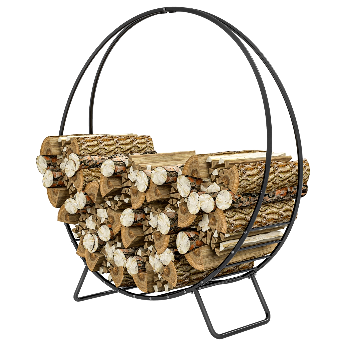 Picture of 212 Main 842-360V01BK Outsunny 48 in. Firewood Rack with Waterproof Cover&#44; Heavy Duty Wood Storage Holder Log Rack for Indoor Outdoor - Black