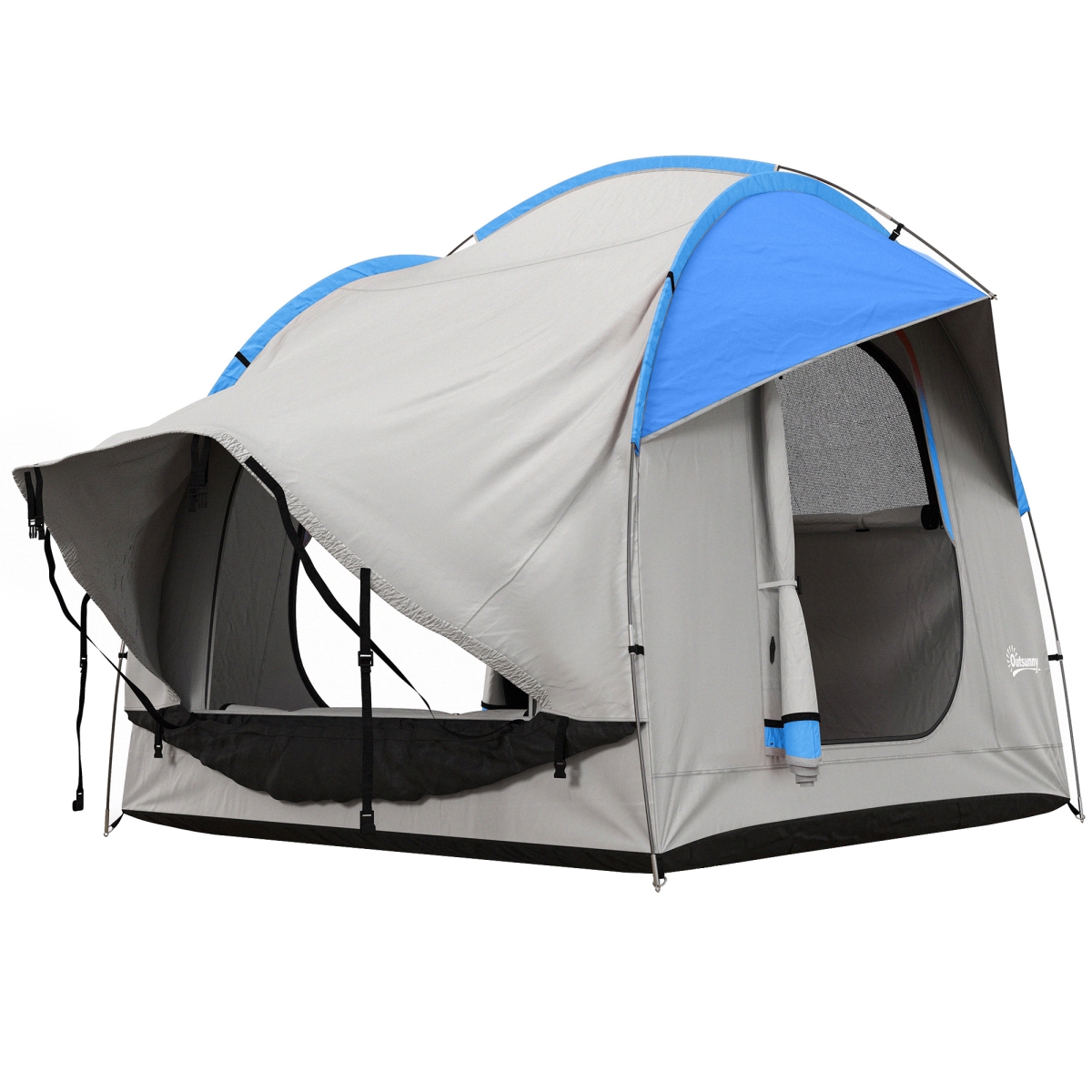 Picture of 212 Main A20-343V00LB Outsunny 2000mm Waterproof SUV Tent&#44; Car Tent with 3 Doors & Mesh Window for 5-6 Person Camping Travel - Gray & Blue