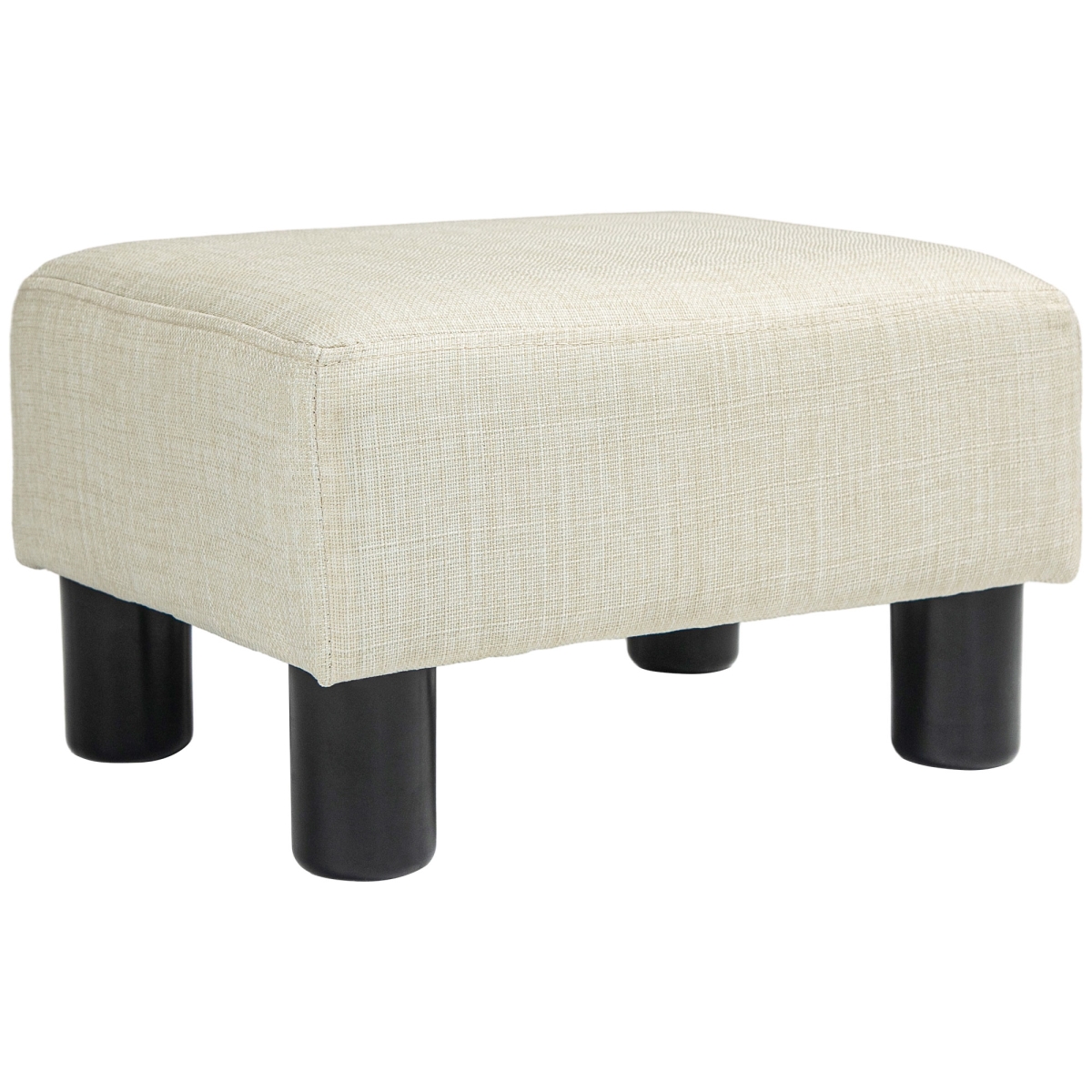 Picture of 212 Main 833-666V80BG Homcom Small Ottoman Foot Rest&#44; Foot Stool with Linen Fabric Upholstery & Plastic Legs&#44; Cube Ottoman - Beige