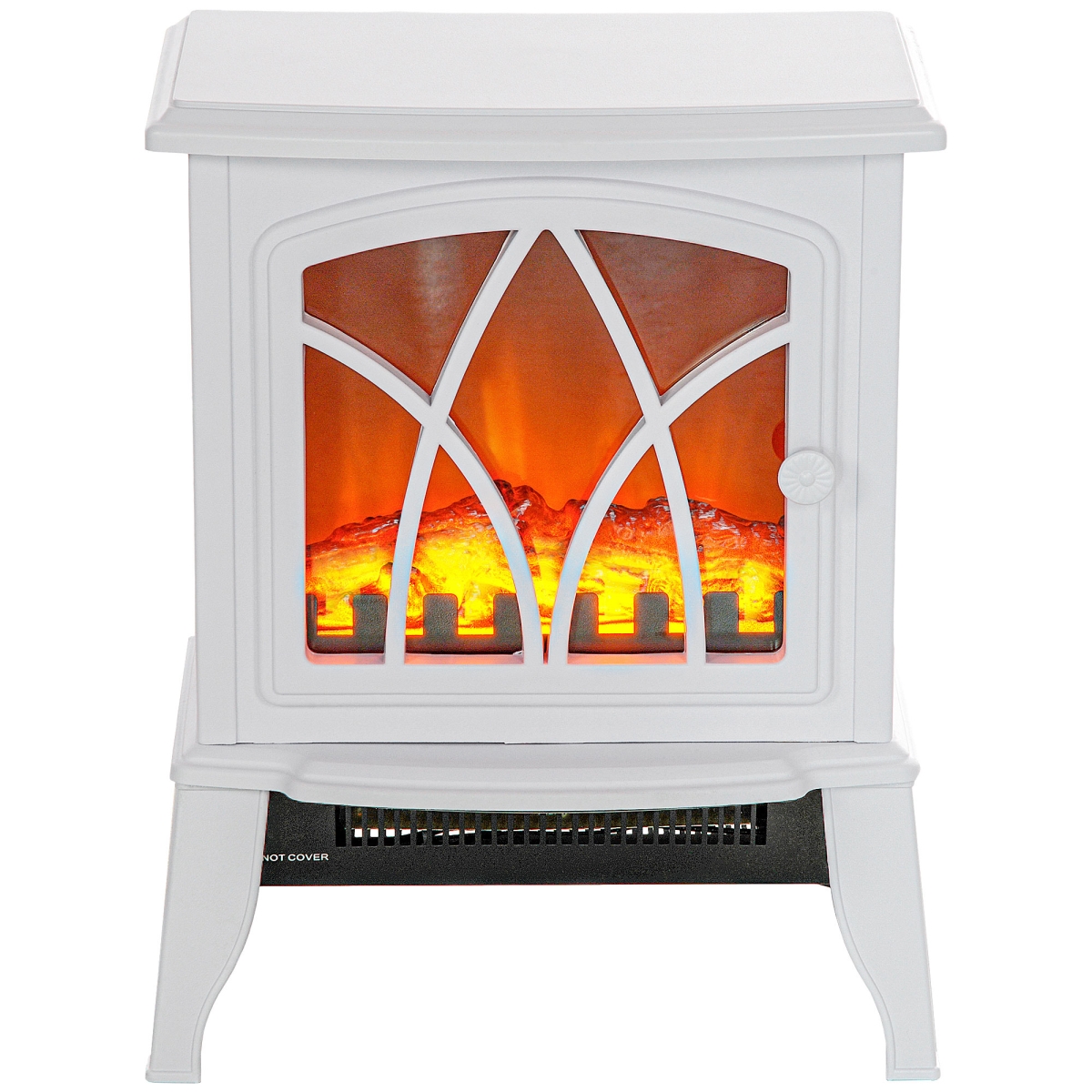 Picture of 212 Main 820-129V81WT Homcom 750 & 1500W Electric Freestanding Fireplace Stove with Realistic Flames Overheating Protection - White