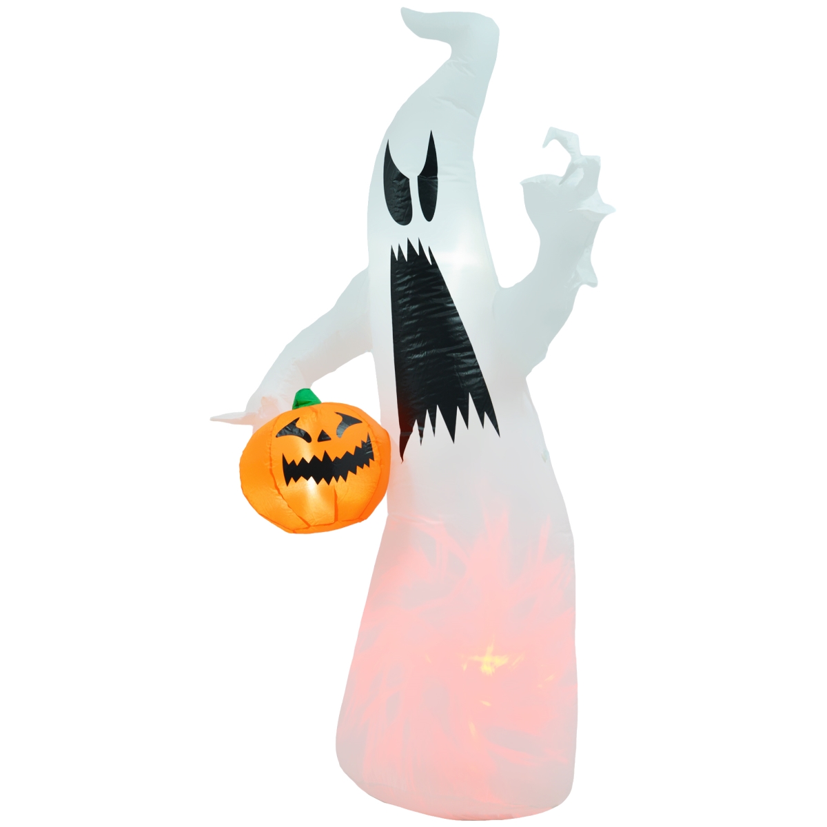Picture of 212 Main 844-399V82WT Homcom 5.9 ft. Halloween LED Yard Decor Ghost with Pumpkin&#44; Blow Up Inflatable Outdoor Decoration