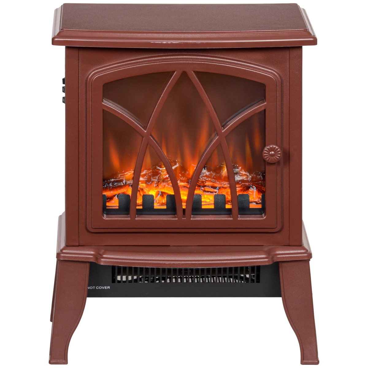 Picture of 212 Main 820-129V81RD Homcom 750 & 1500W Electric Heater Fire Place&#44; Inserts Electric Wood Fireplace Stove with Realistic Flames & Overheating Protection - Red