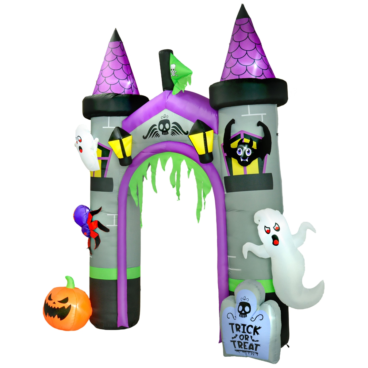 Picture of 212 Main 844-909V80VT Outsunny 12ft Large Inflatable Halloween Archway with Ghost&#44; Pumpkin&#44; Spider & Bat