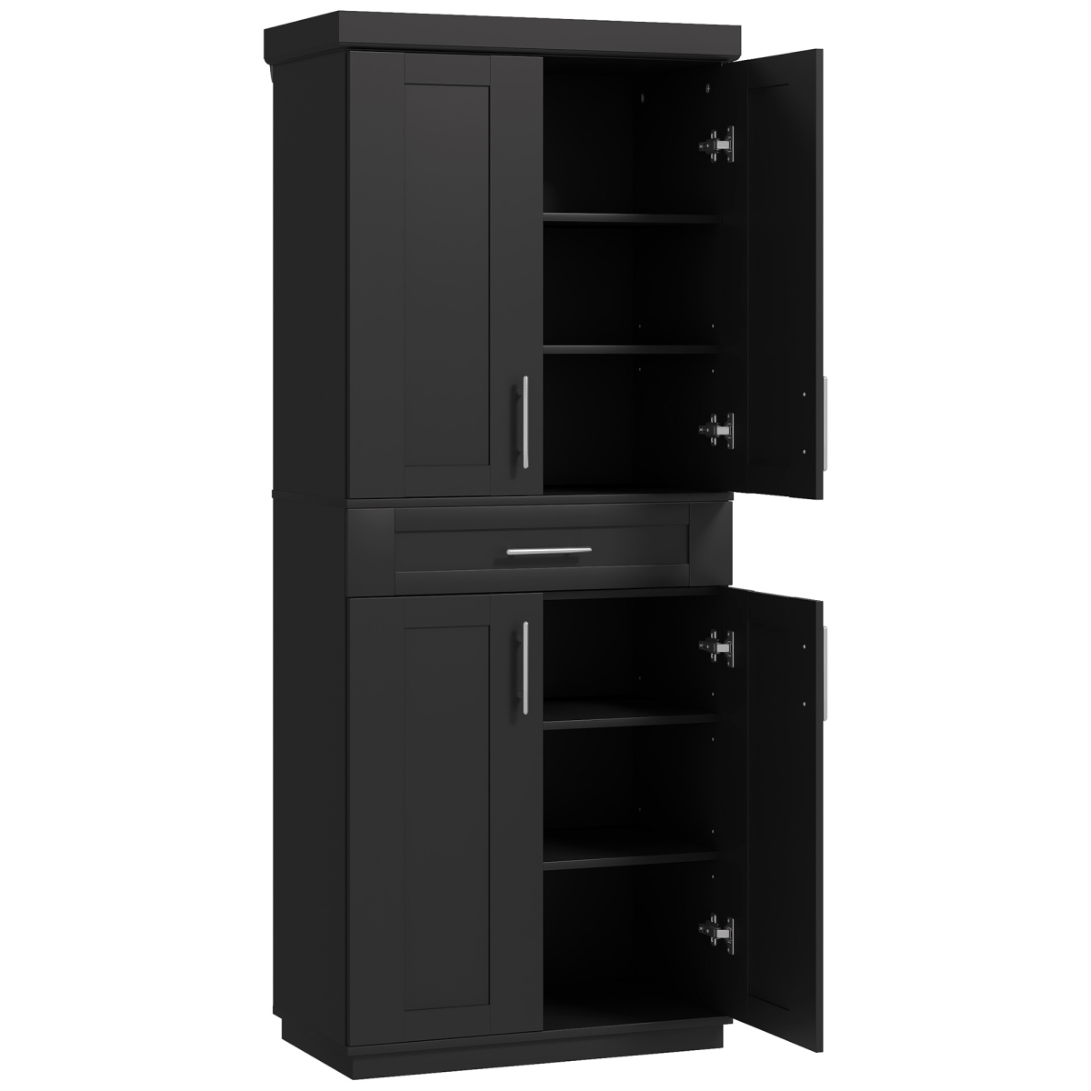 Picture of 212 Main 835-216V80BK Homcom Modern Kitchen Pantry Freestanding Cabinet Cupboard with Doors & Drawer&#44; Adjustable Shelving - Black