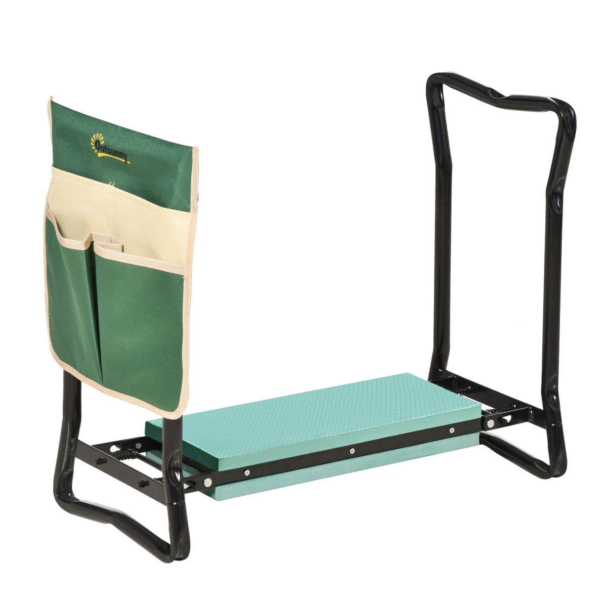 845-335 Outsunny Garden Kneeling Bench with 1 Large Side Tool Pouch & Easy Folding Design, Garden Kneeler Seat for Transport & Storage