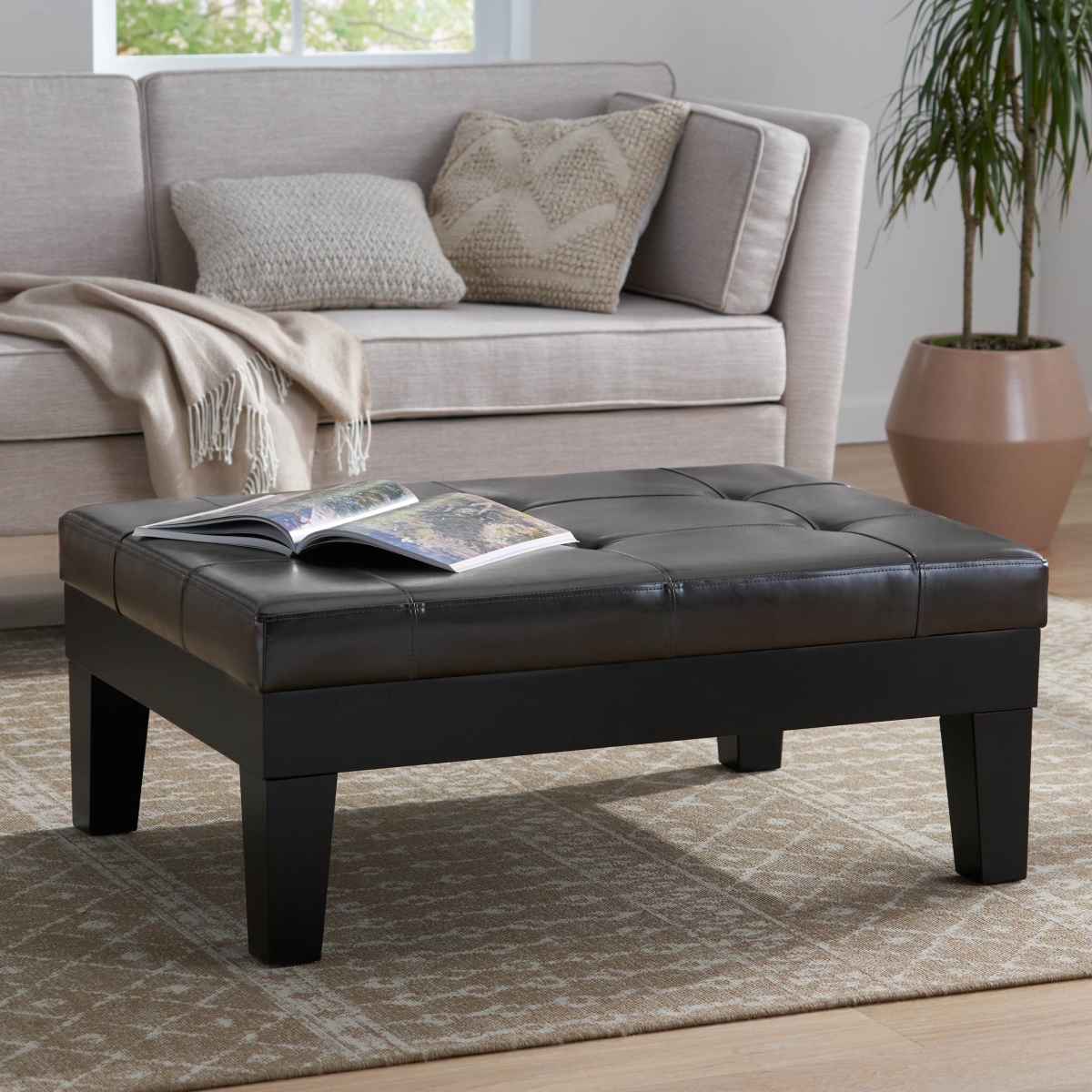 Picture of 212 Main F-NHA-524230 Versatile Design Ottoman - 40.5 x 29.5 x 17.75 in. - Dark Coffee